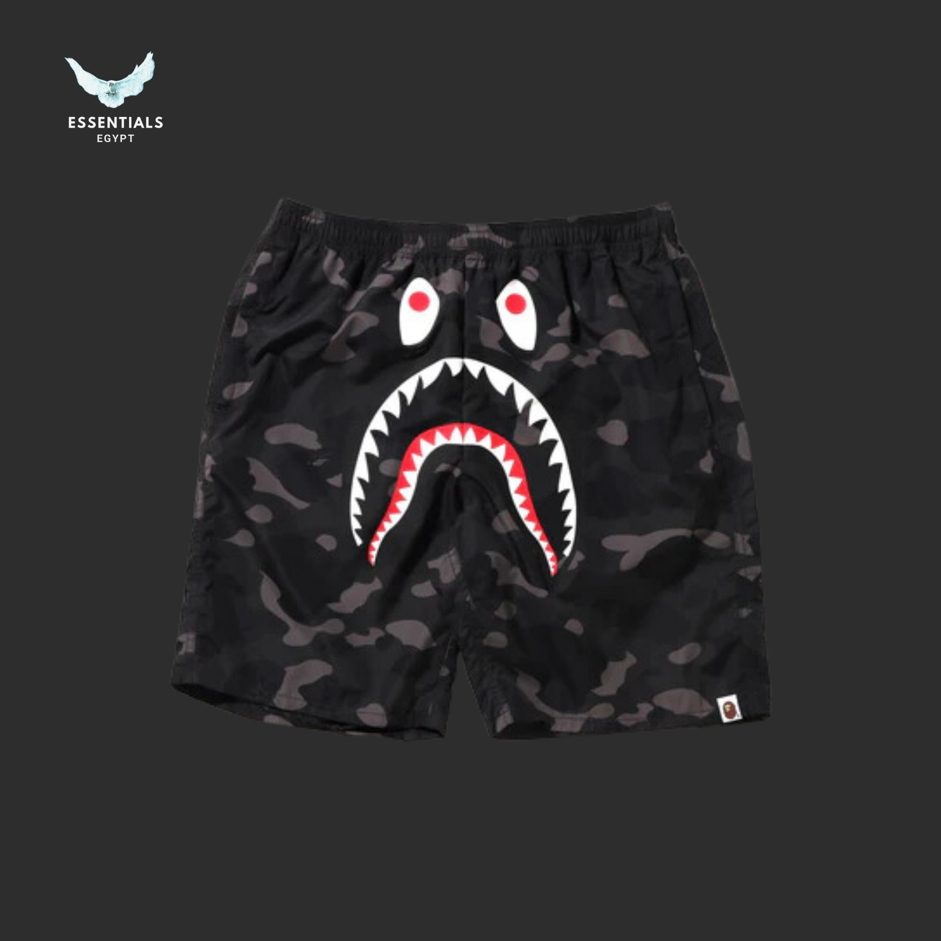BAPE Color Camo Shark Beach Shorts 'Black'
