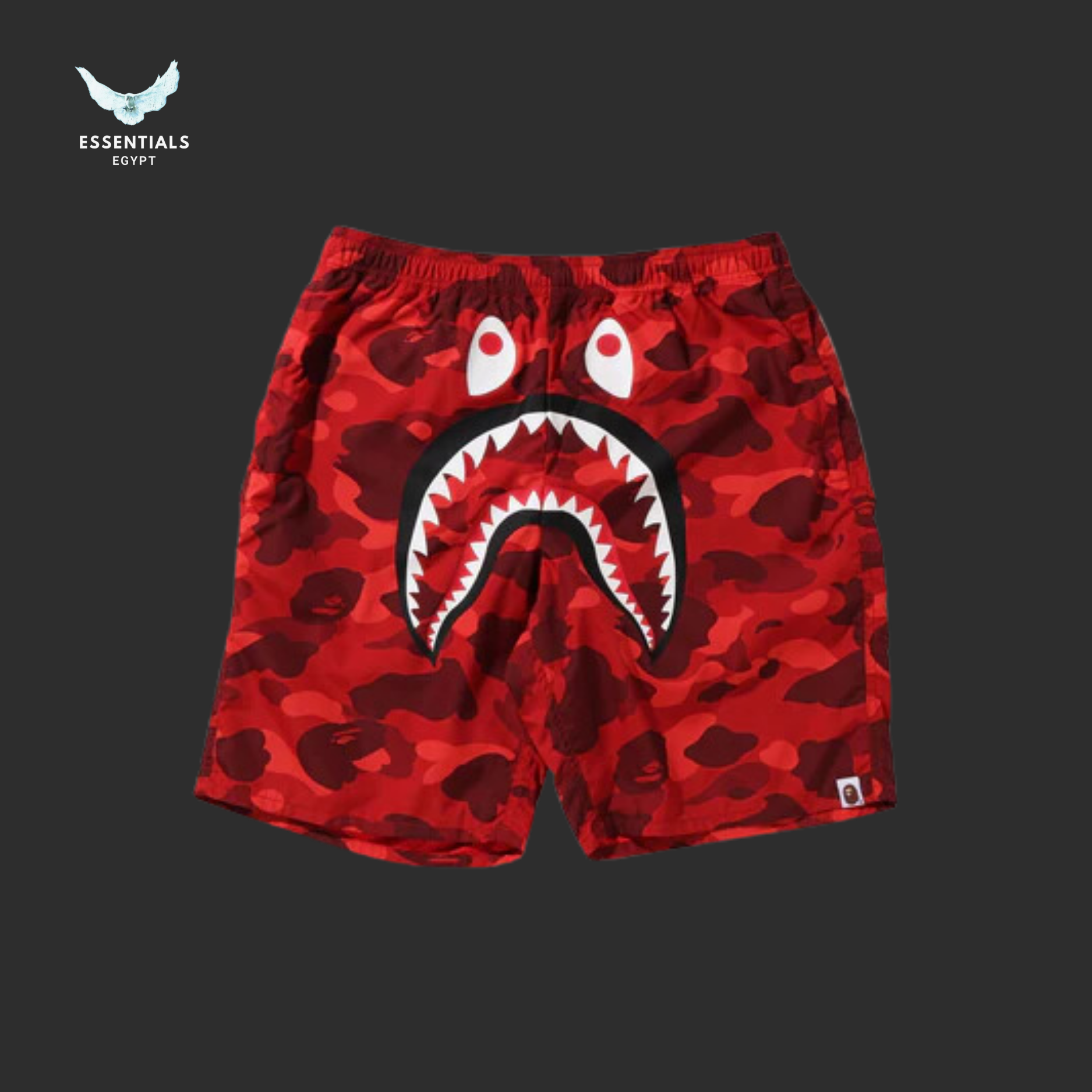 BAPE Color Camo Shark Beach Shorts 'Red'