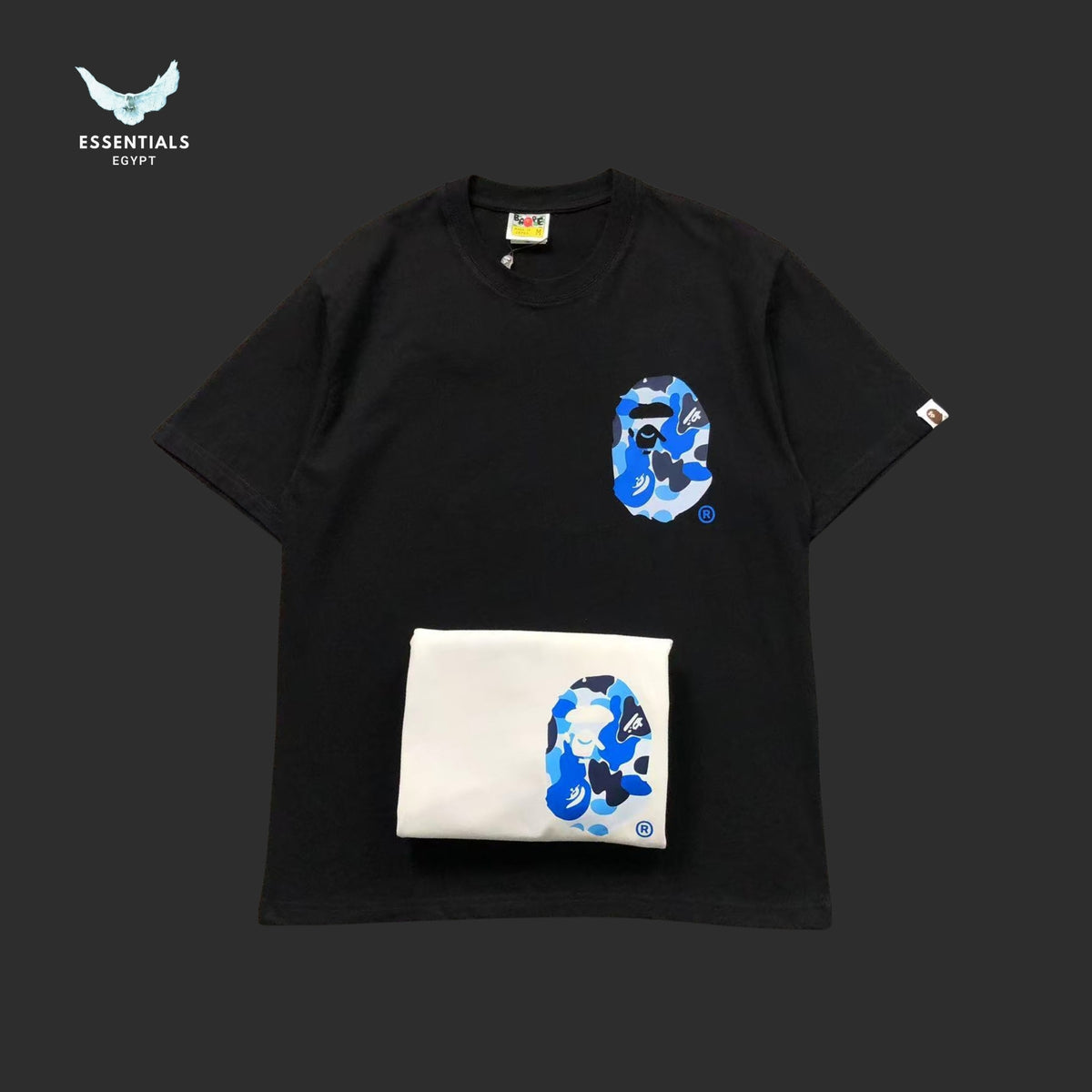 Stüssy x BAPE Blue Camo College Tee