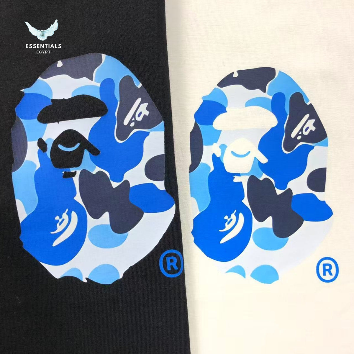 Stüssy x BAPE Blue Camo College Tee