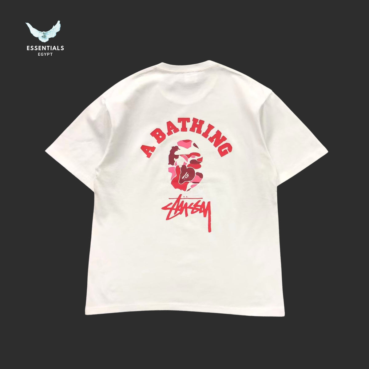 Stüssy x BAPE Pink Camo College Tee