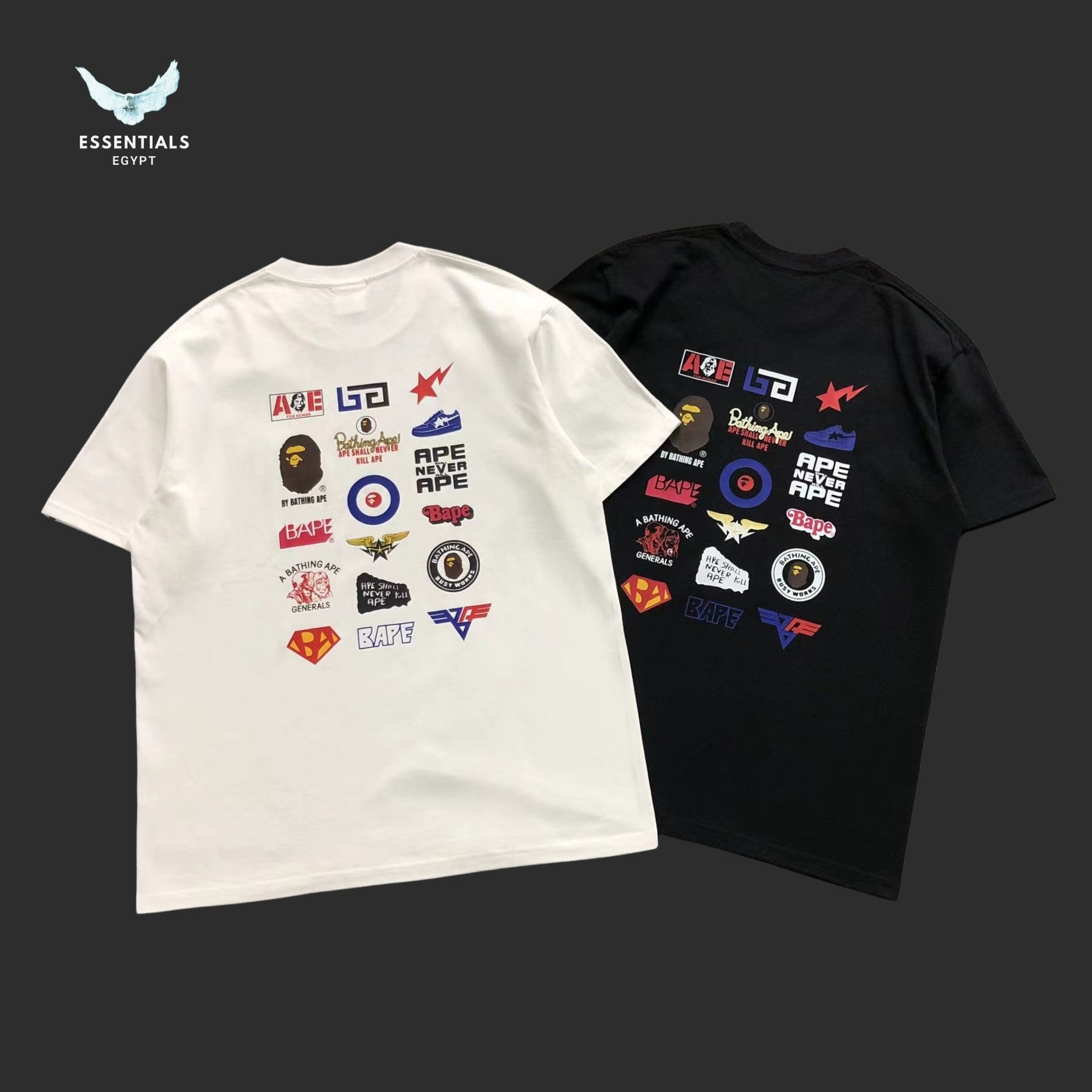 BAPE Multi Logo Collage Back Print Tee
