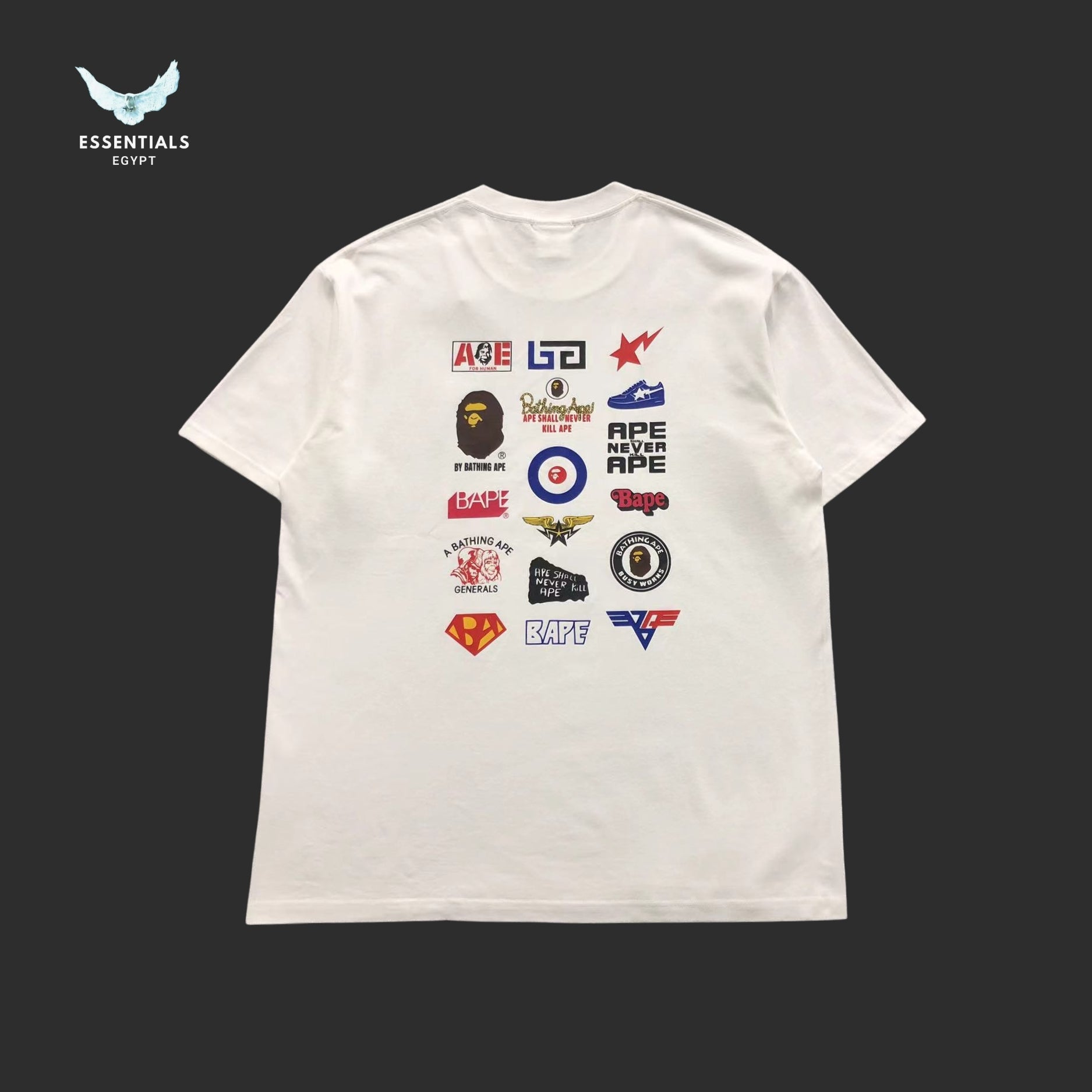 BAPE Multi Logo Collage Back Print Tee