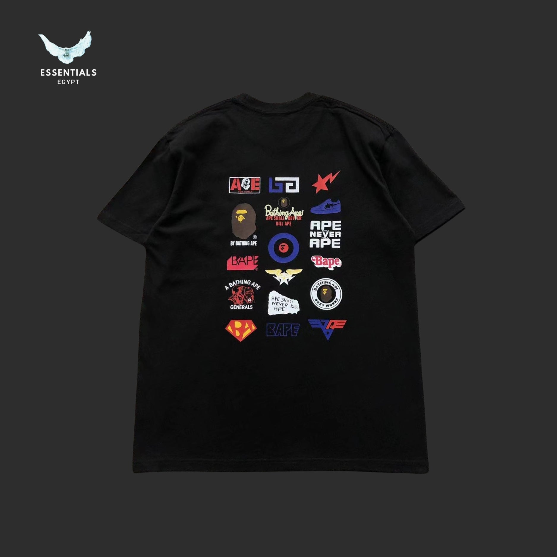 BAPE Multi Logo Collage Back Print Tee