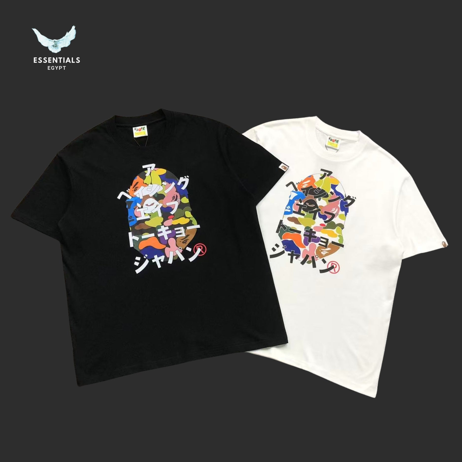 BAPE Multi Camo BAPE Katakana RLX Tee