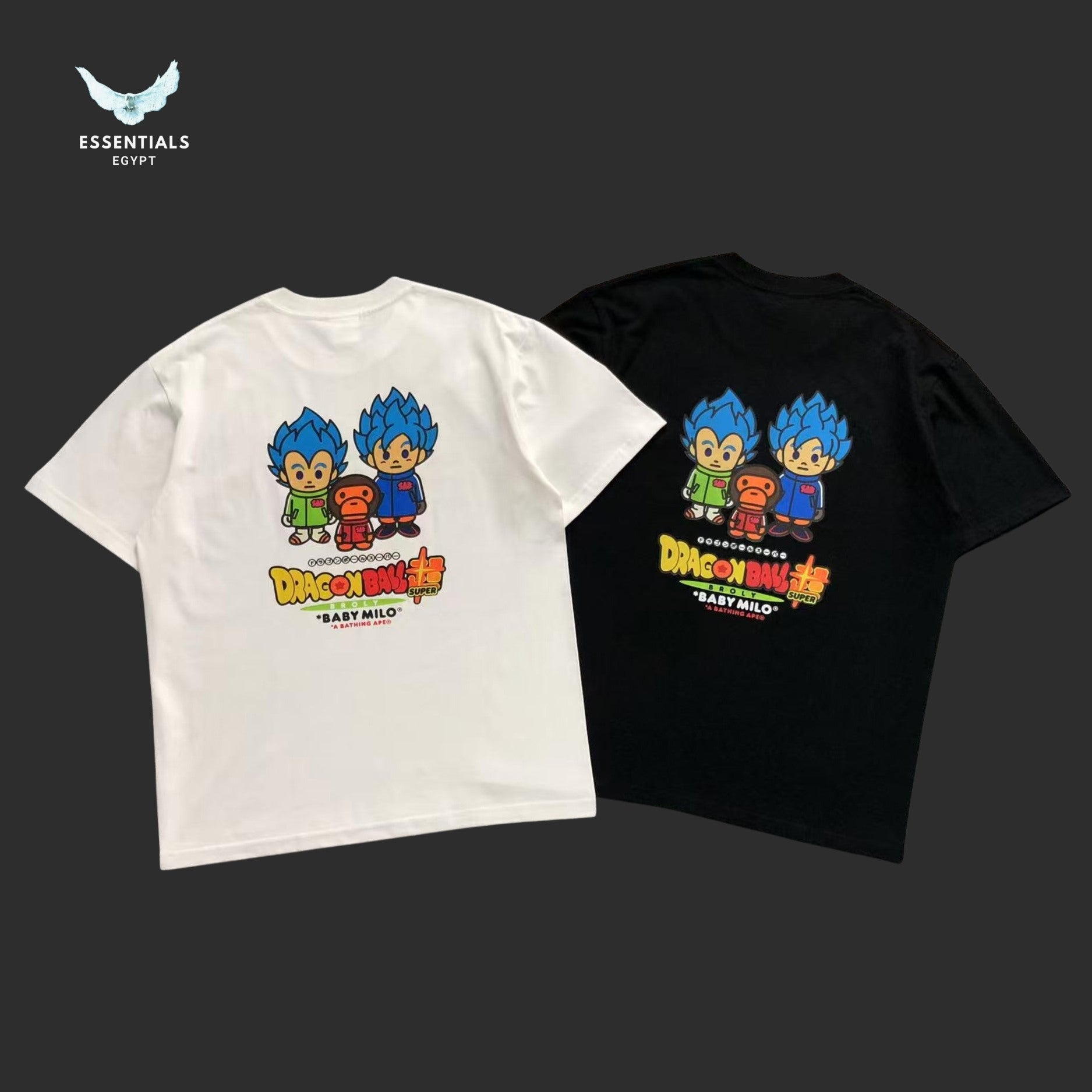 BAPE x Dragon Ball Z Super Saiyan Vegeta & Son Goku Baby Milo Tee