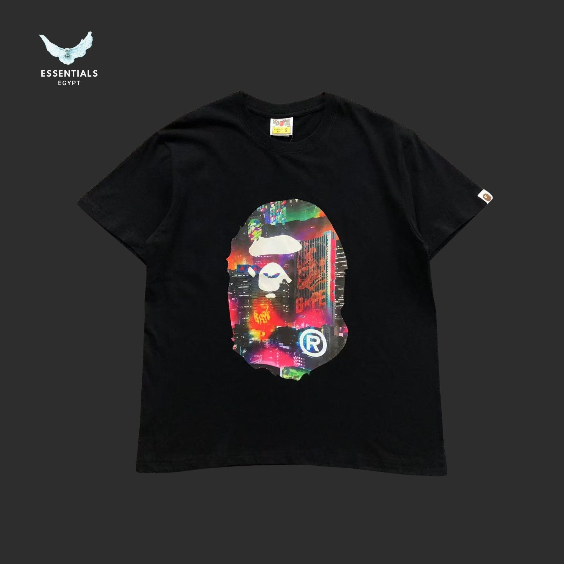 BAPE Neon Tokyo Big Ape Head Tee Black