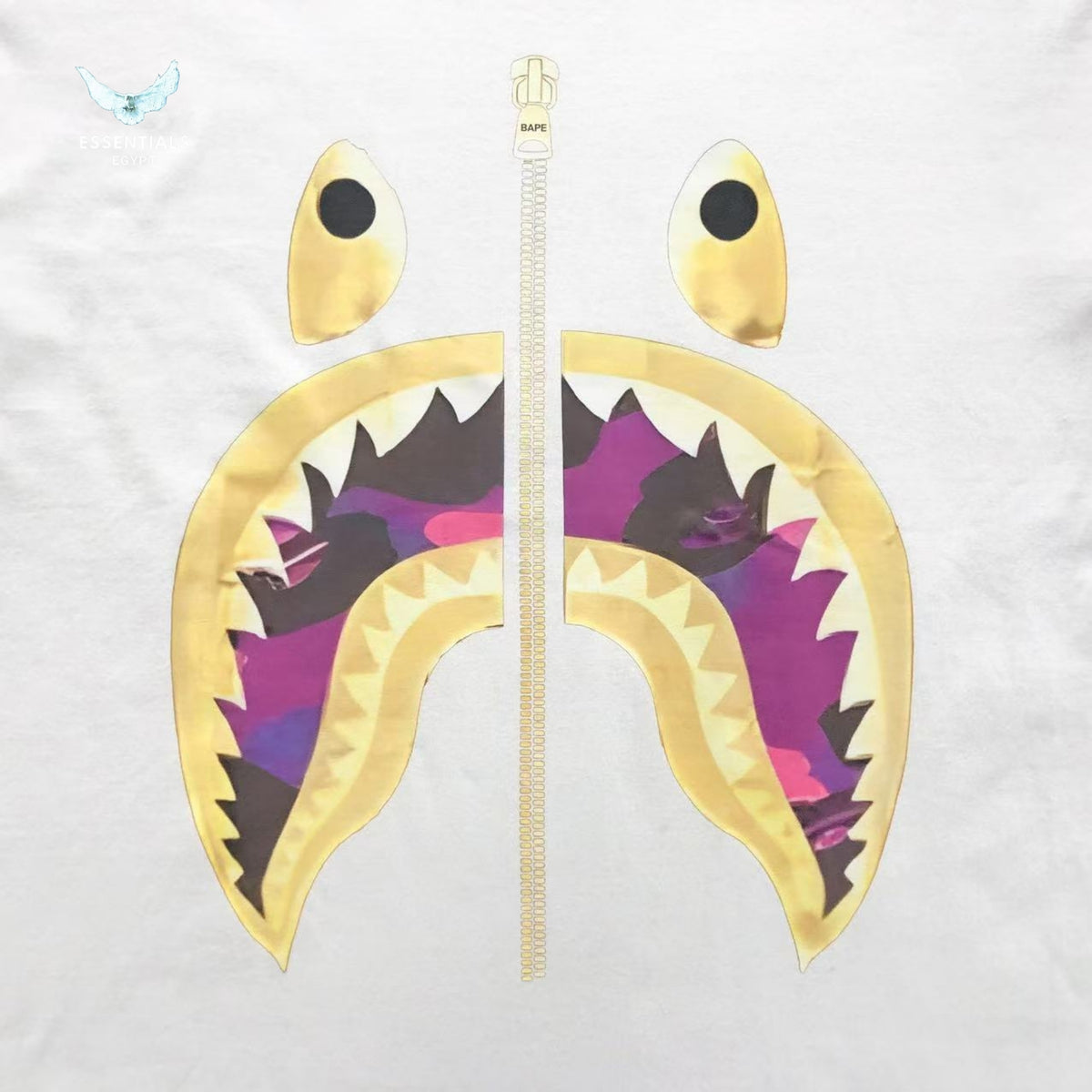 BAPE Color Camo Silver Zip Shark Tee