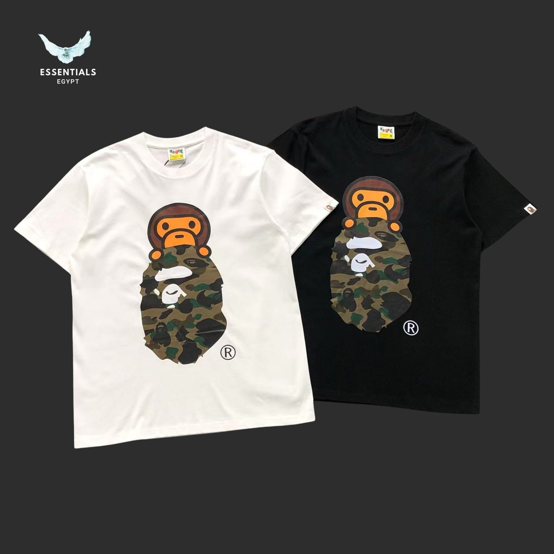 BAPE Camo Milo on Ape Head Tee