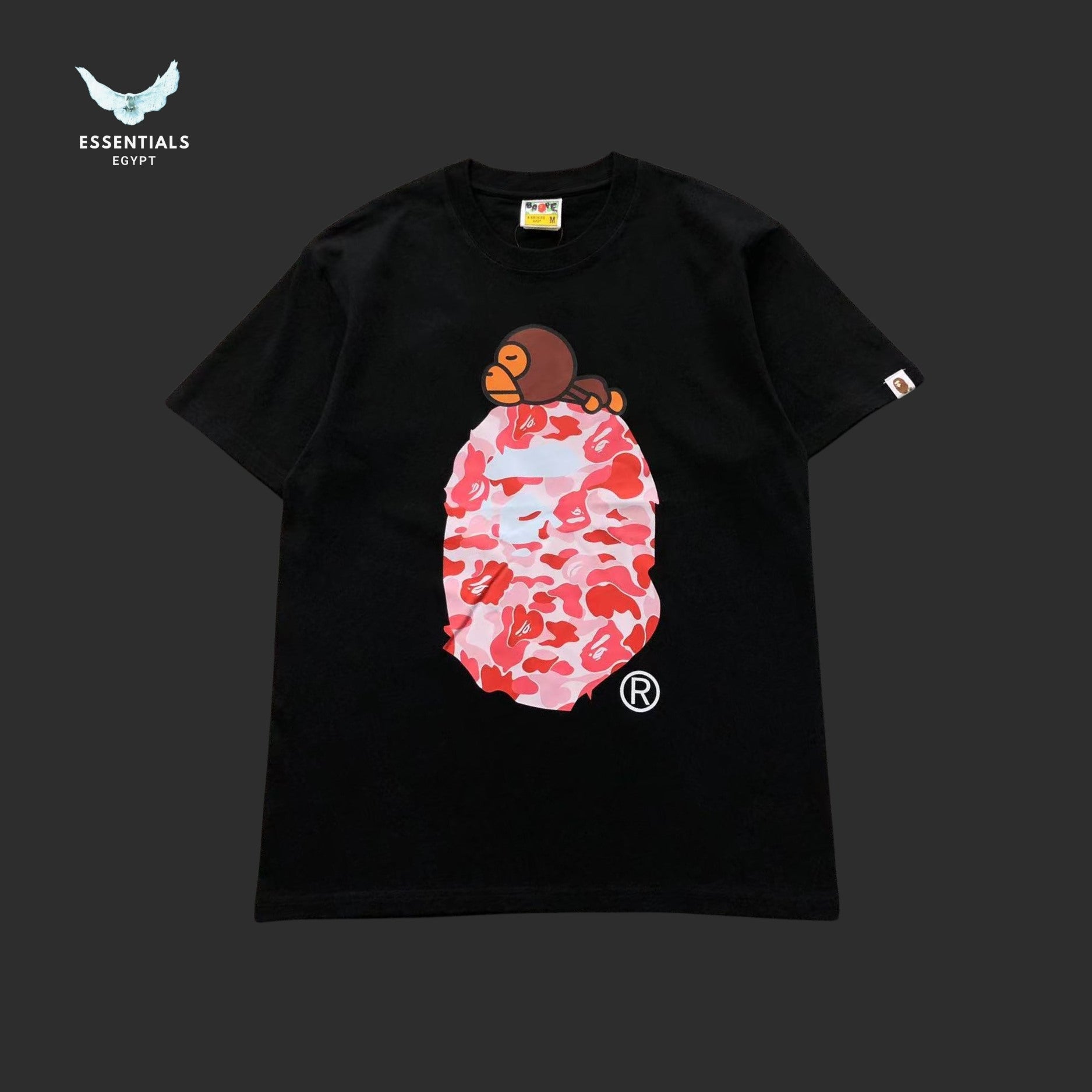 BAPE Black ABC Camo Milo on Big Ape Tee