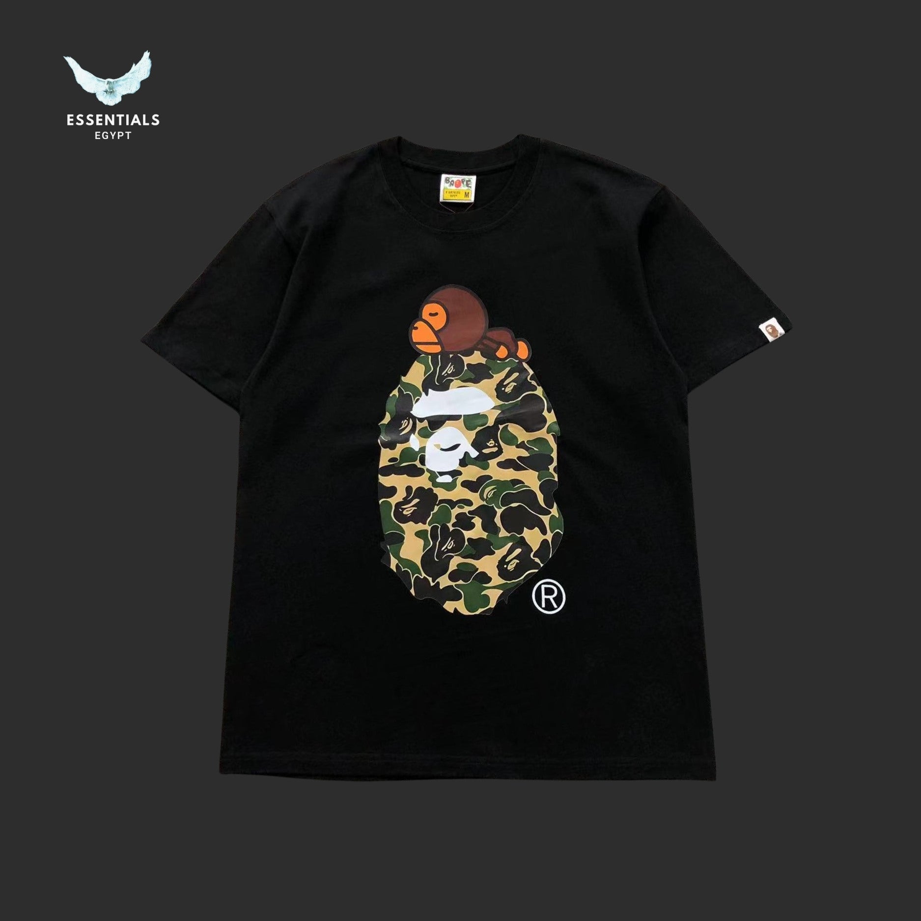 BAPE Black ABC Camo Milo on Big Ape Tee