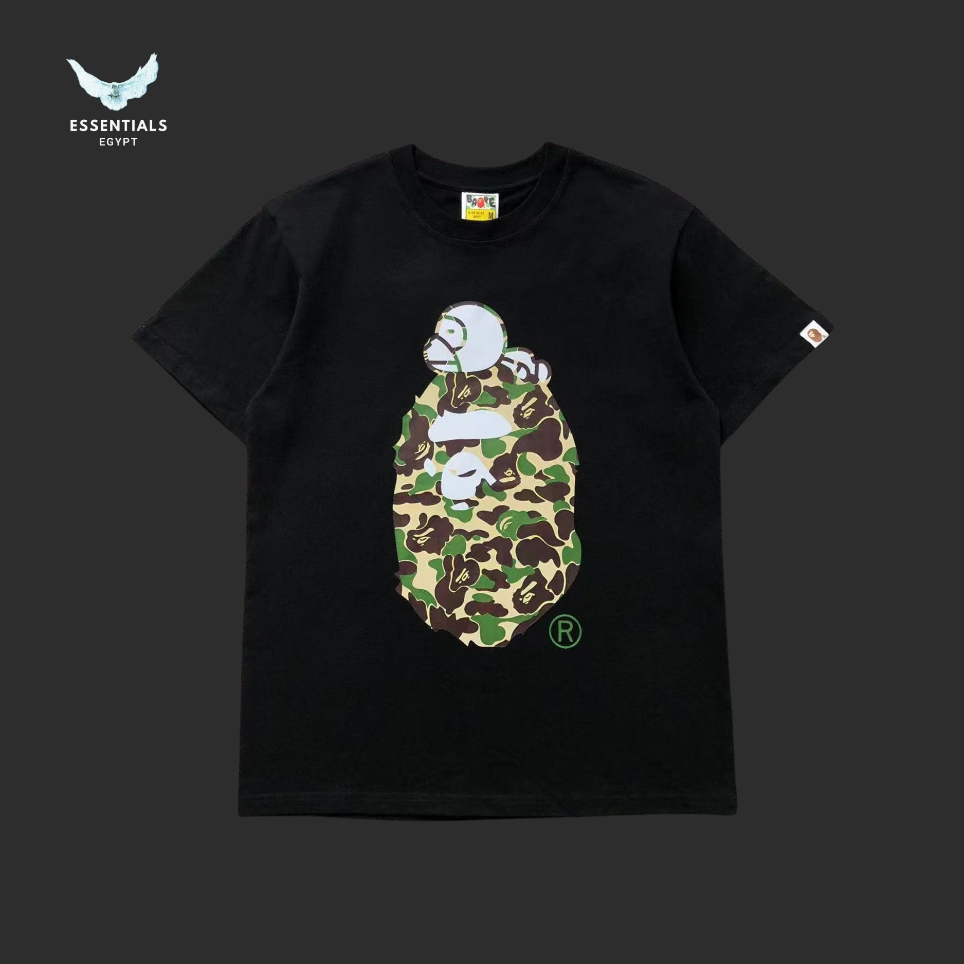 BAPE Black ABC Camo Milo on Big Ape Tee