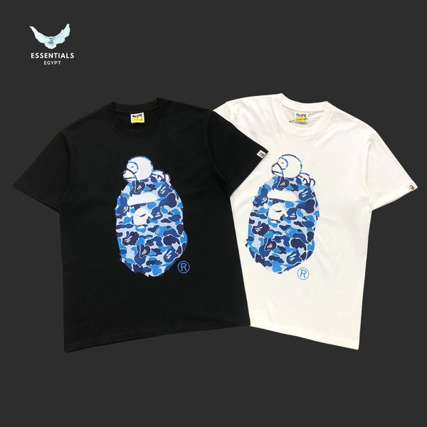 BAPE Blue ABC Camo Milo On Big Ape Head Tee