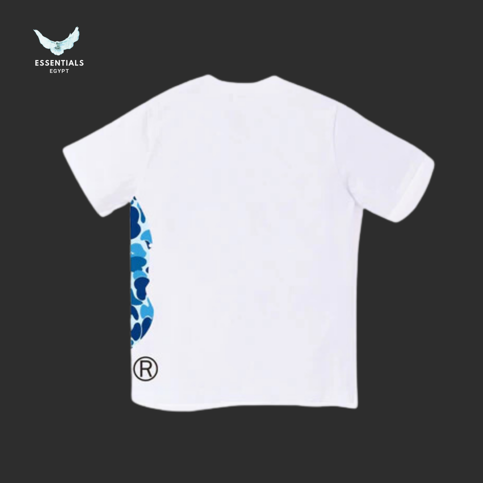 BAPE ABC Camo Side Big Ape Head Tee 'White_Blue'