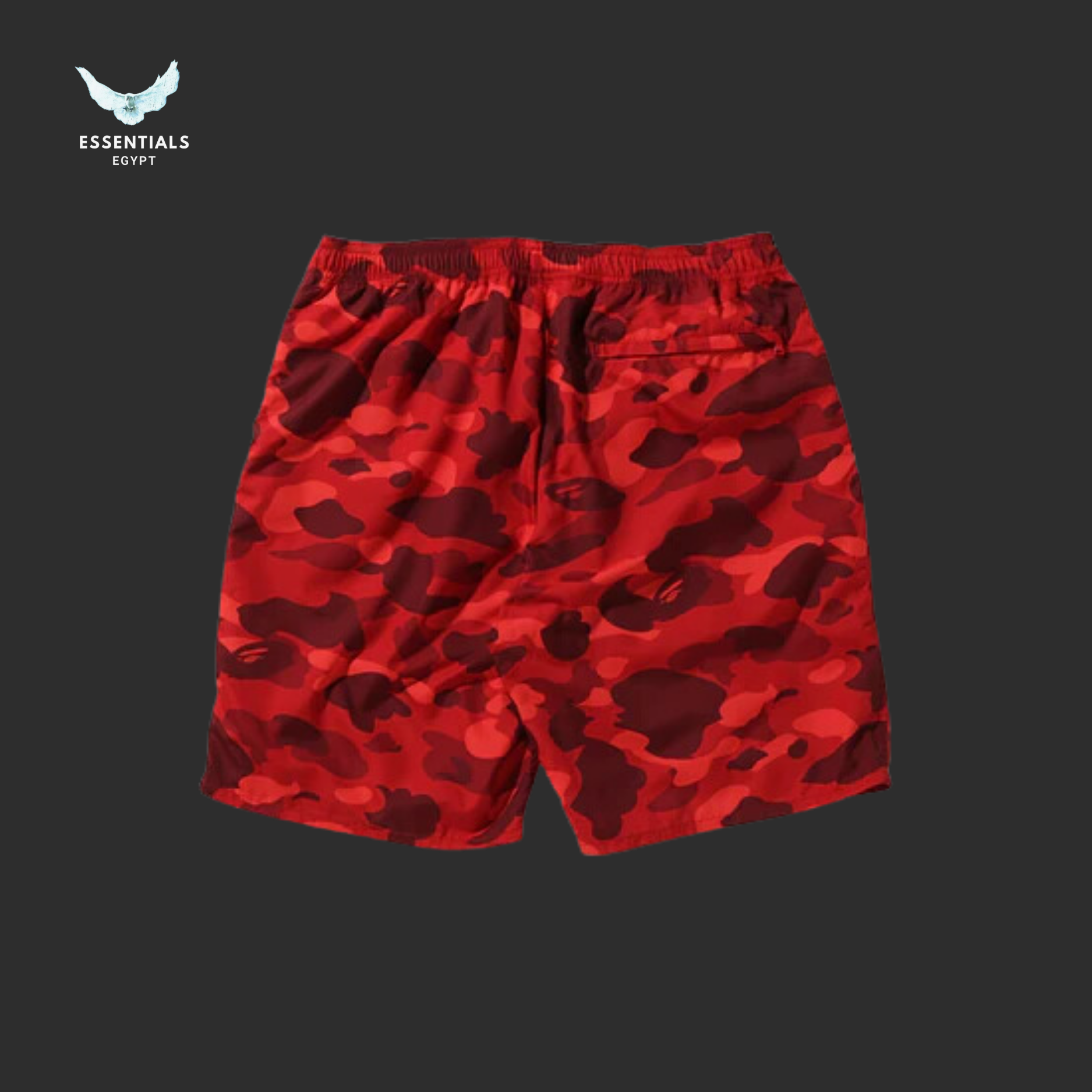 BAPE Color Camo Shark Beach Shorts 'Red'