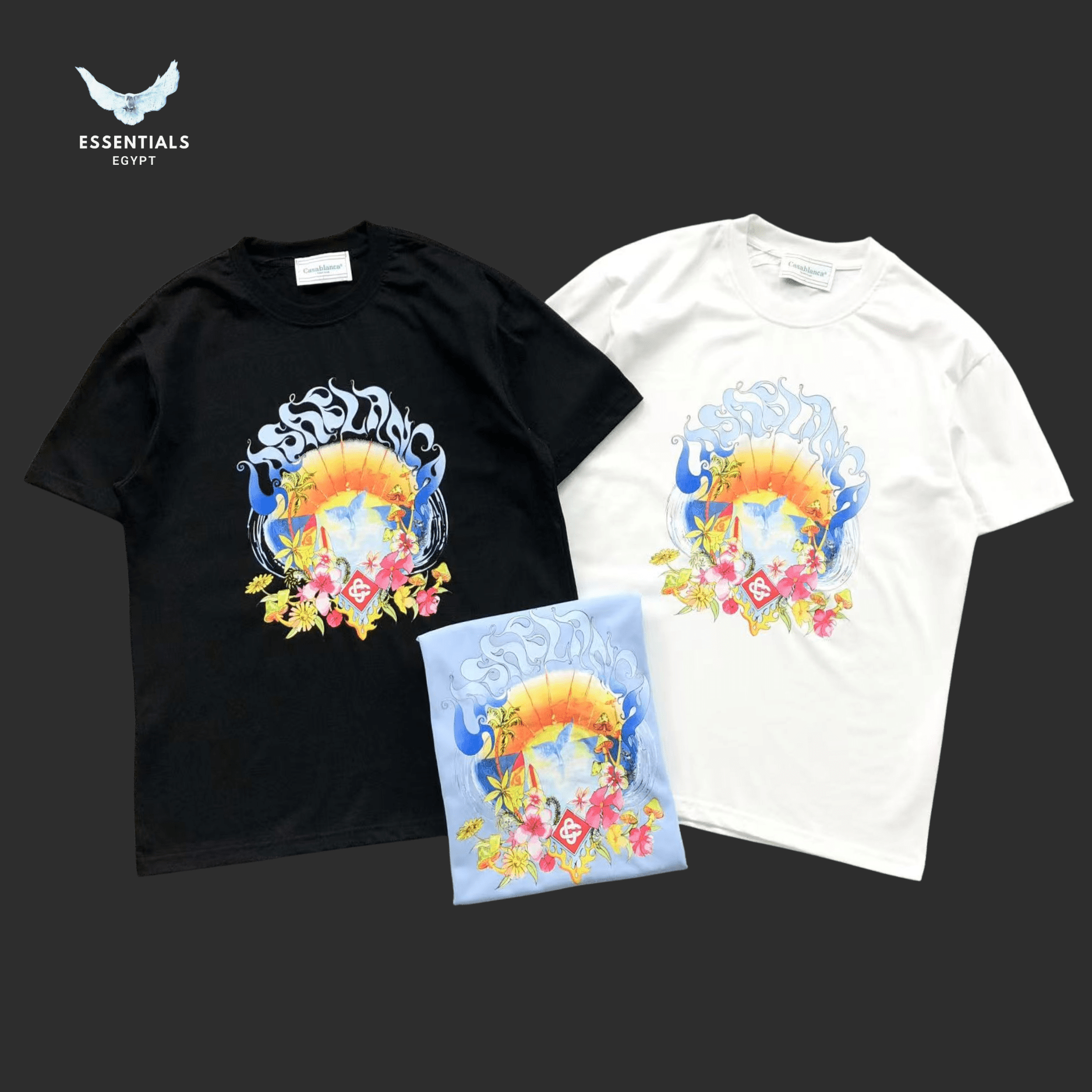 Casablanca T-Shirt – Neon Sunset Frame - ESSENTIALS EGYPT