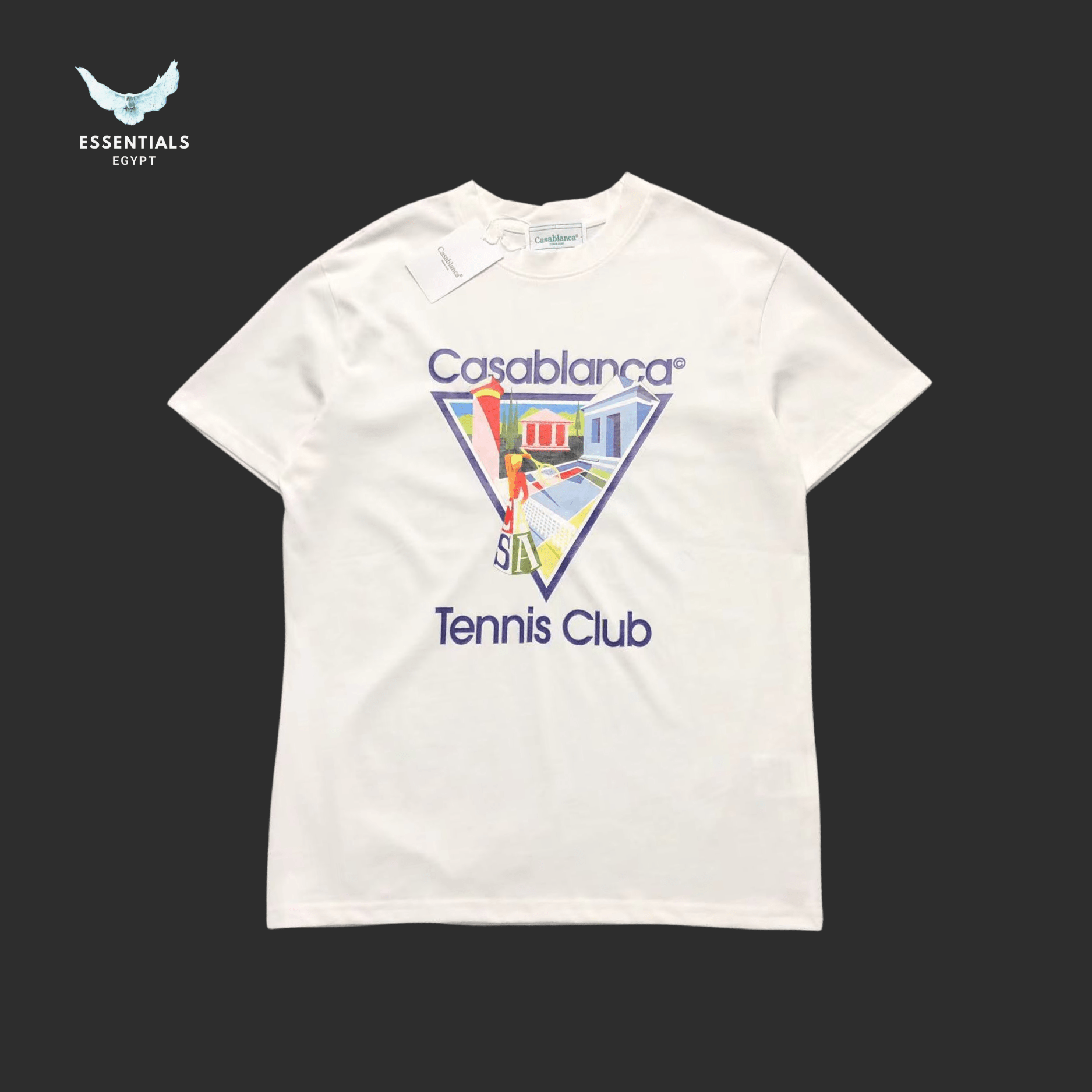 Casablanca T-Shirt – Tennis Club Pink Print - ESSENTIALS EGYPT