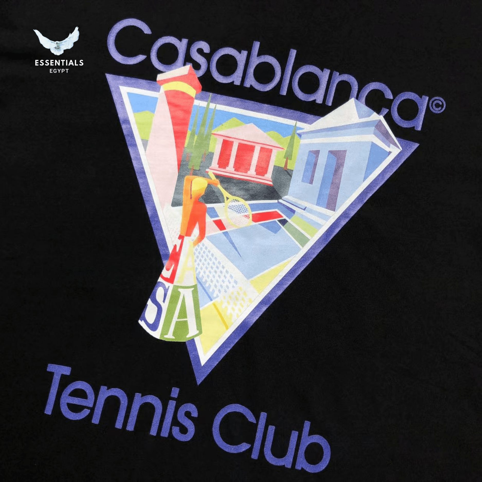 Casablanca T-Shirt – Tennis Club Pink Print - ESSENTIALS EGYPT