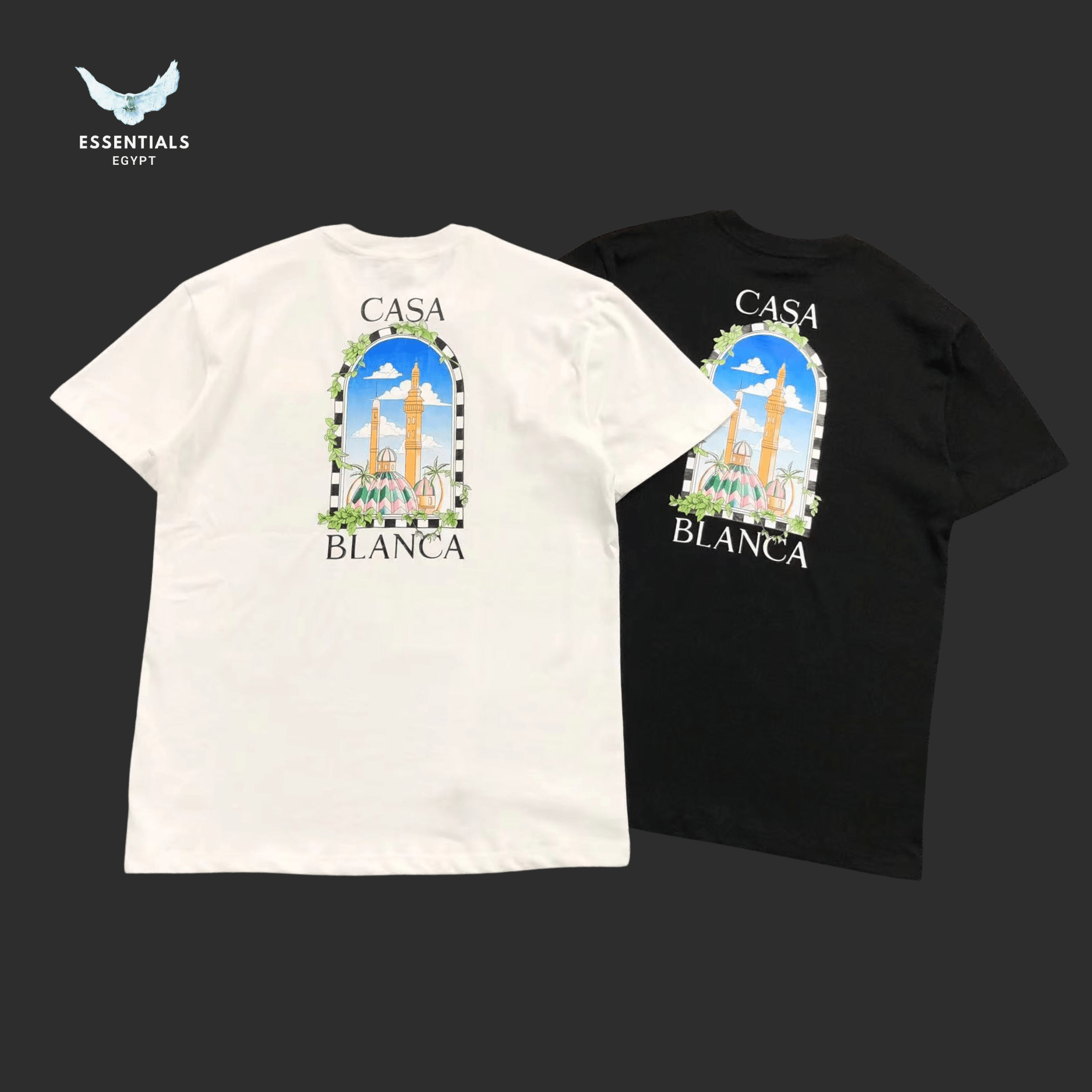 Casablanca T-Shirt – Castle View Print - ESSENTIALS EGYPT