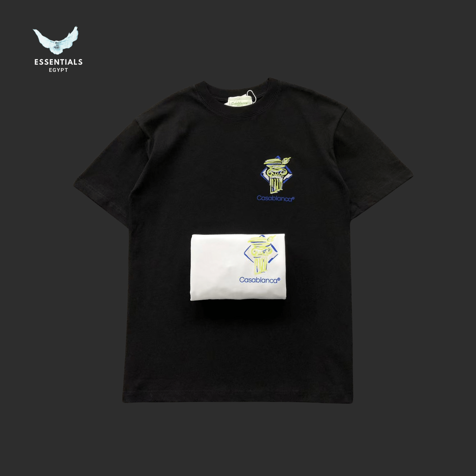 Casablanca T-Shirt – Oversized Mask Graphic - ESSENTIALS EGYPT