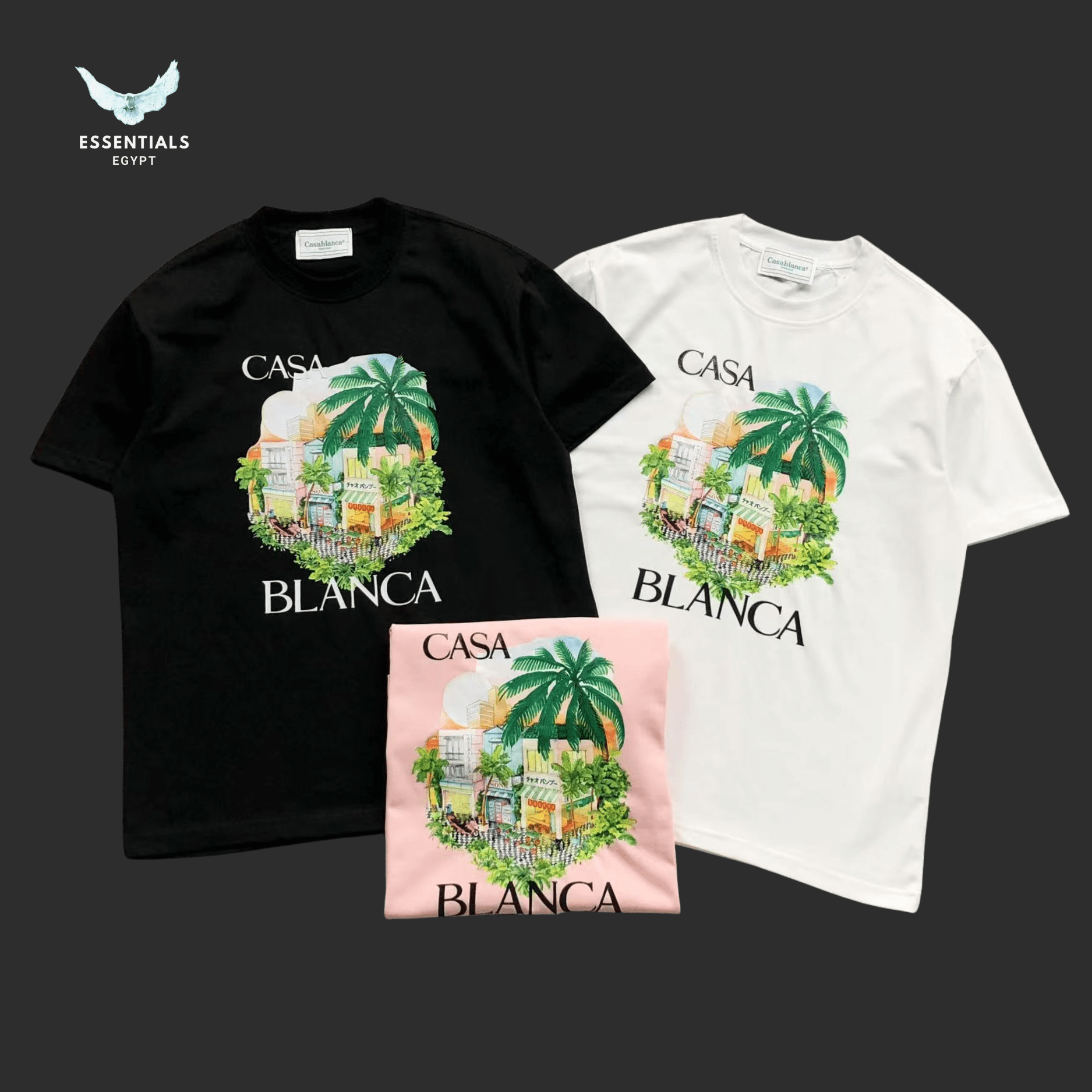 Casablanca T-Shirt – Tropical Arch Print - ESSENTIALS EGYPT