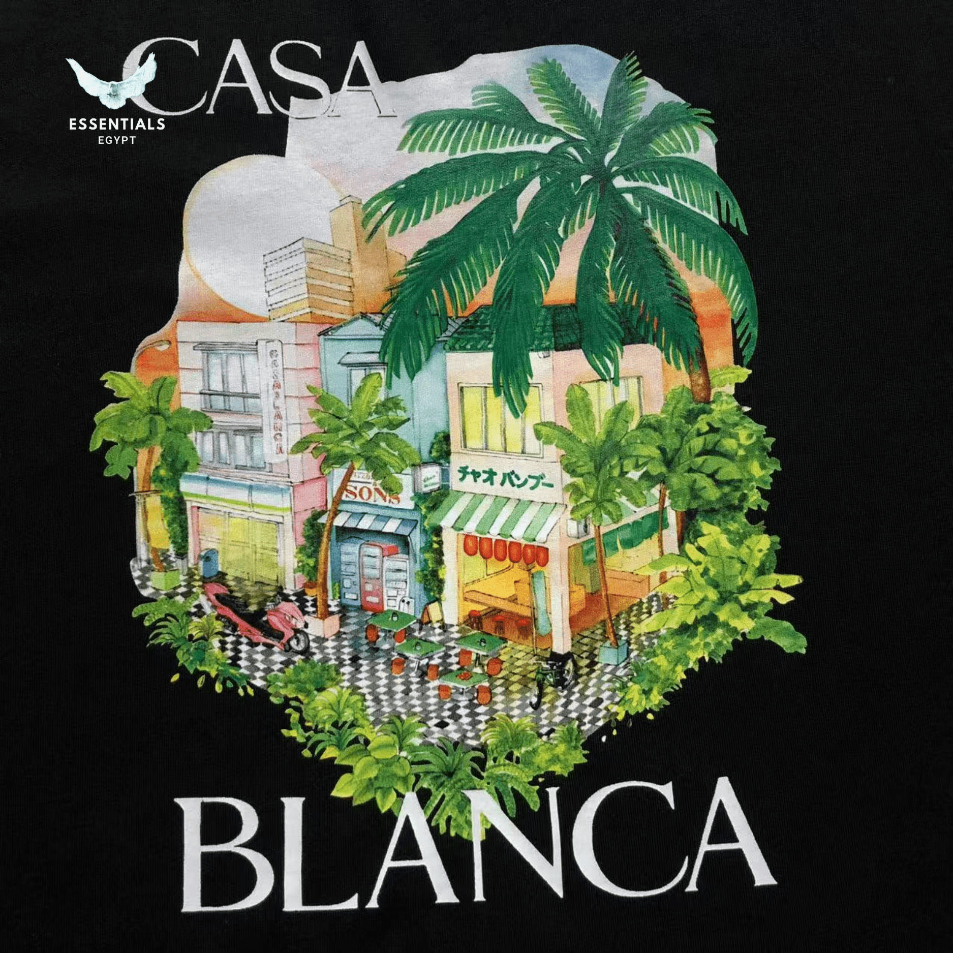 Casablanca T-Shirt – Tropical Arch Print - ESSENTIALS EGYPT