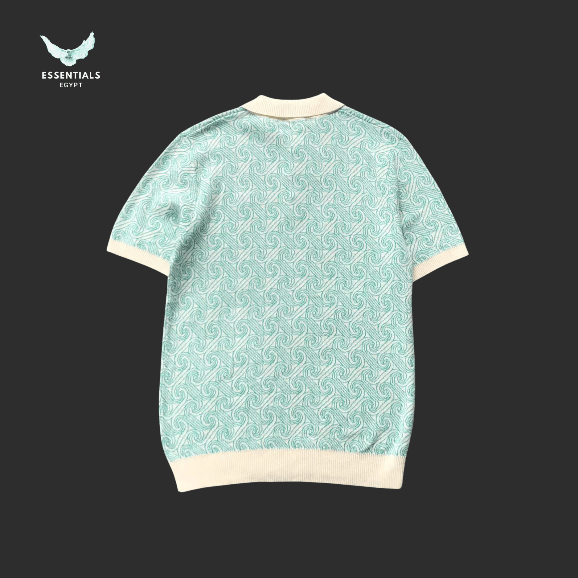 Casablanca Polo Shirt – Mint Monogram Knit - ESSENTIALS EGYPT