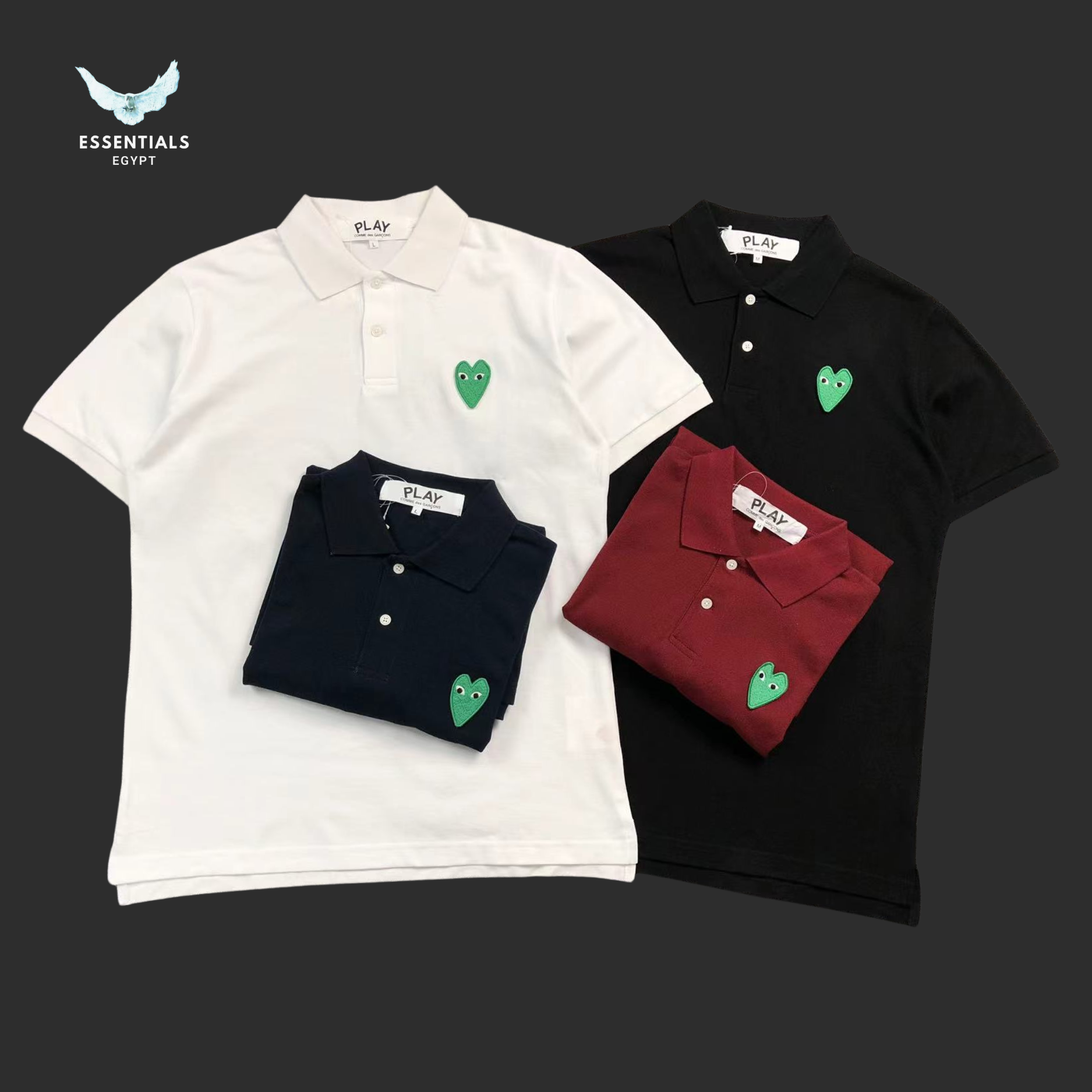 CDG Play Polo – Green Heart Logo