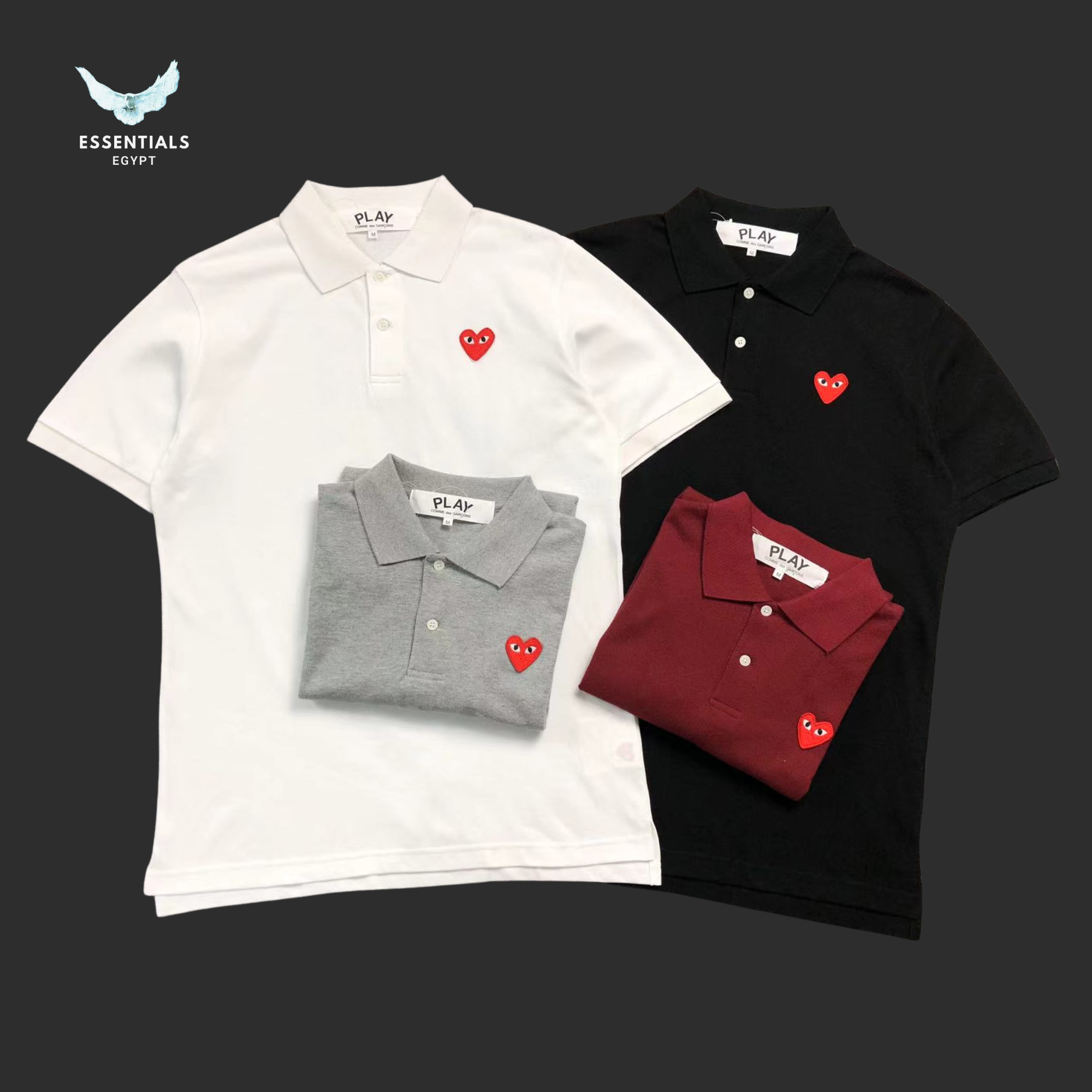 CDG Play Polo – Multi Heart Logo