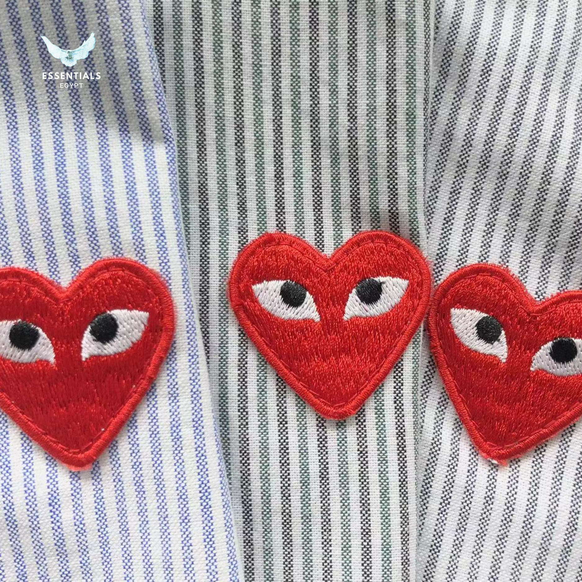 CDG Play Shirt – Grey Red Heart - ESSENTIALS EGYPT