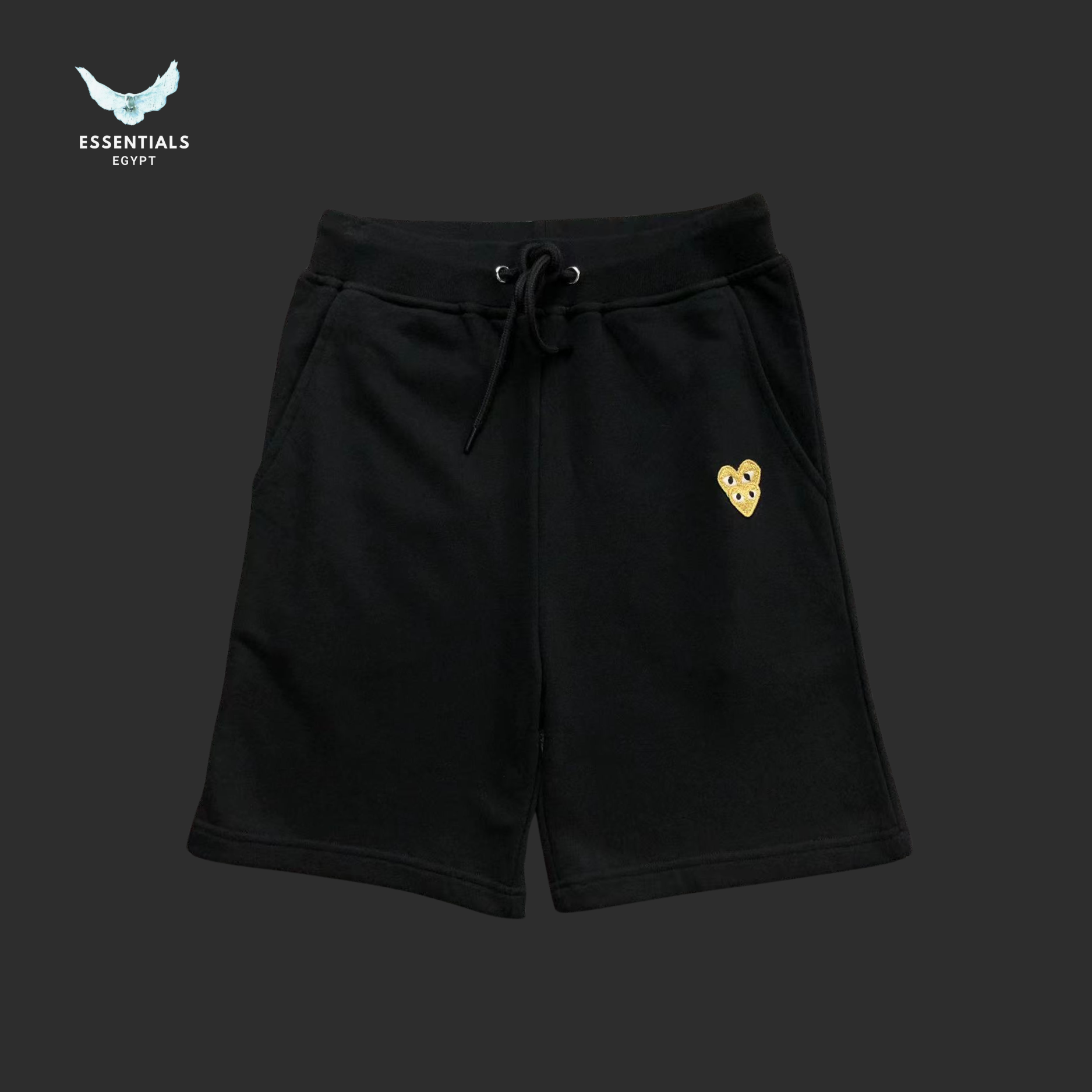 CDG Play Shorts – Yellow Heart Logo - ESSENTIALS EGYPT