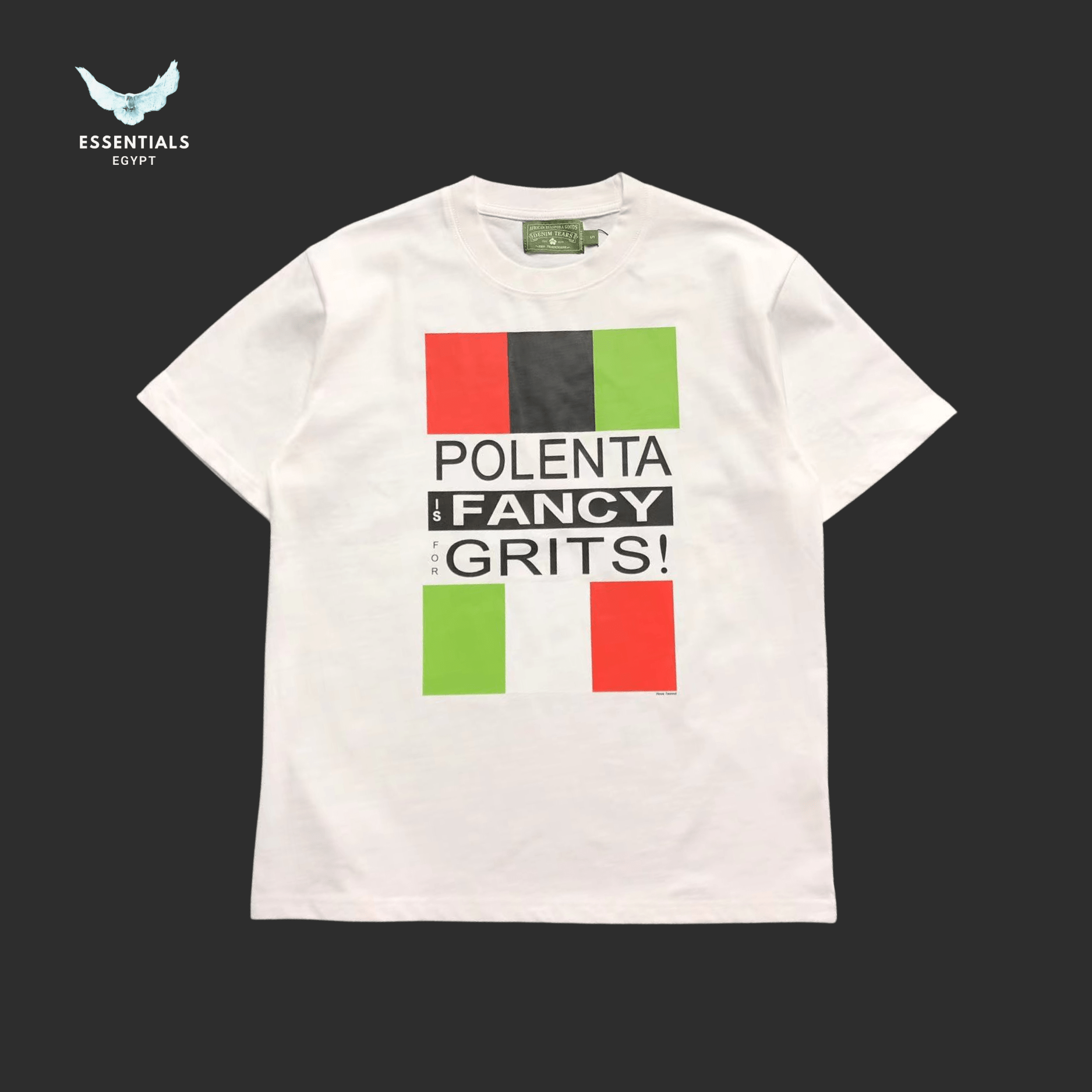 Denim Tears T-Shirt – Polenta Fancy Grits Print - ESSENTIALS EGYPT