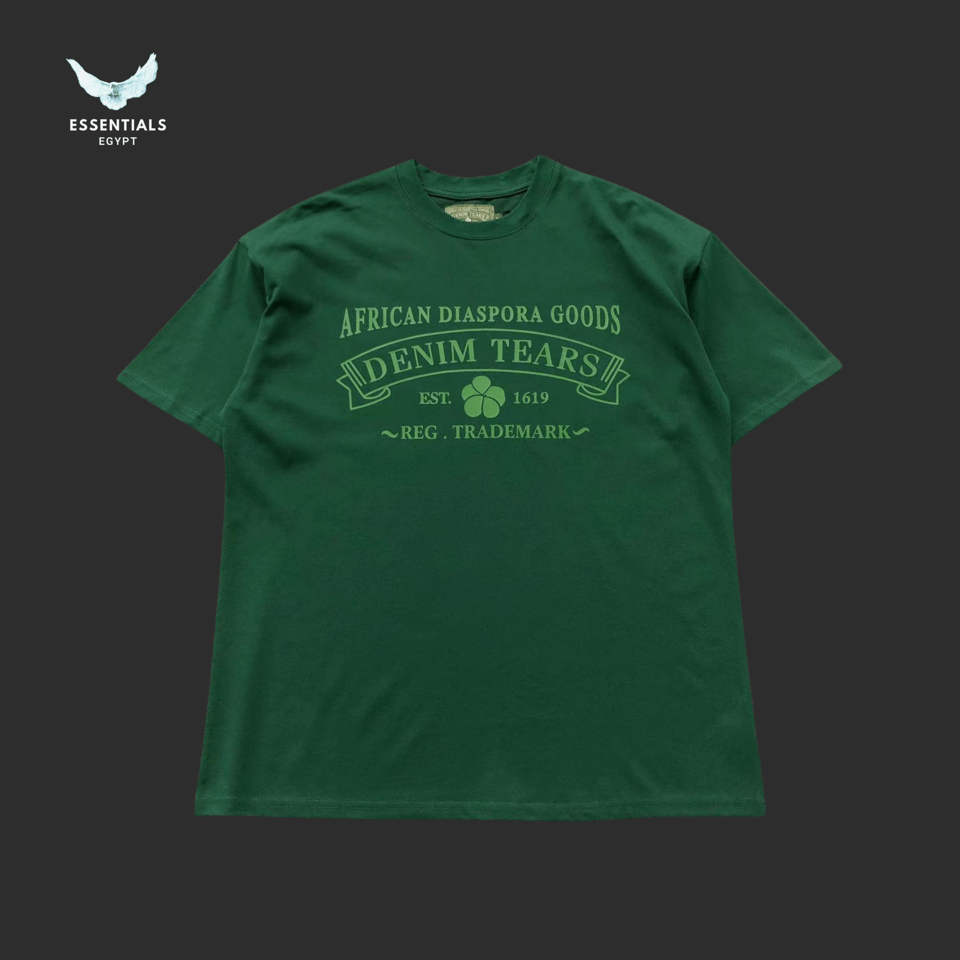 Denim Tears T-Shirt – Green African Logo - ESSENTIALS EGYPT