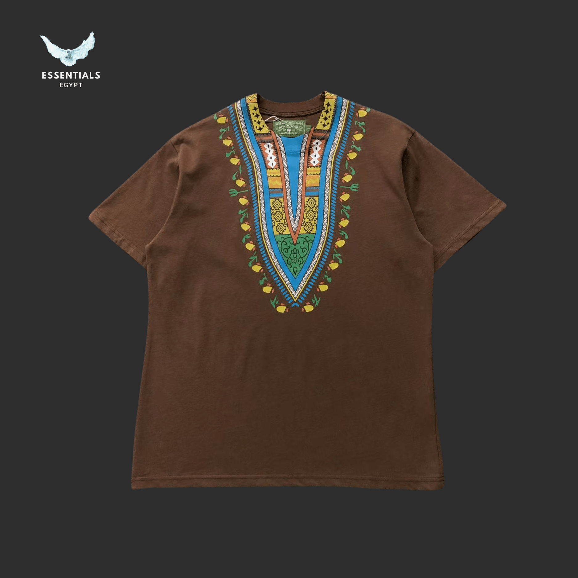 Denim Tears T-Shirt – Dashiki Print Graphic - ESSENTIALS EGYPT