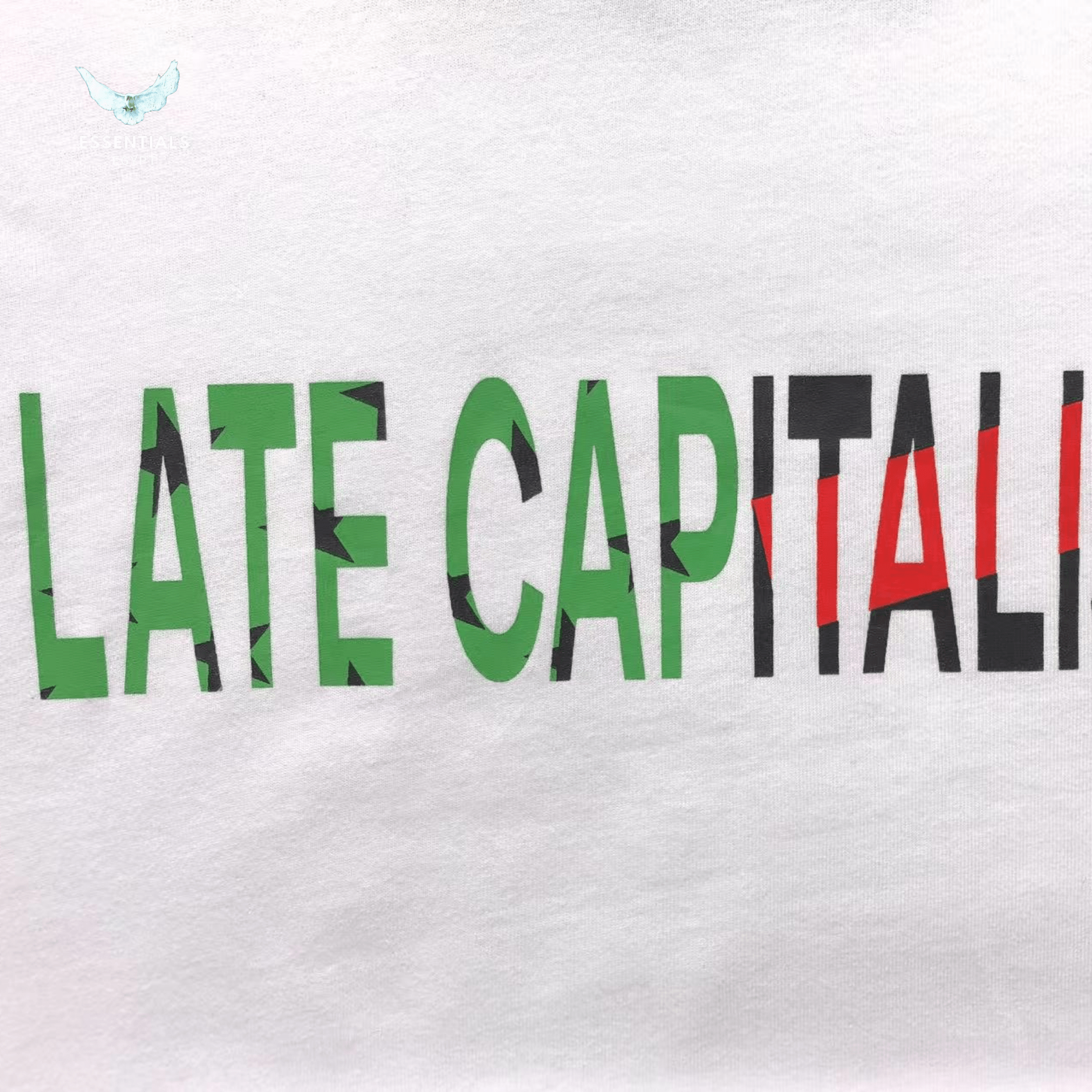 Denim Tears T-Shirt – Late Capitalism Print - ESSENTIALS EGYPT