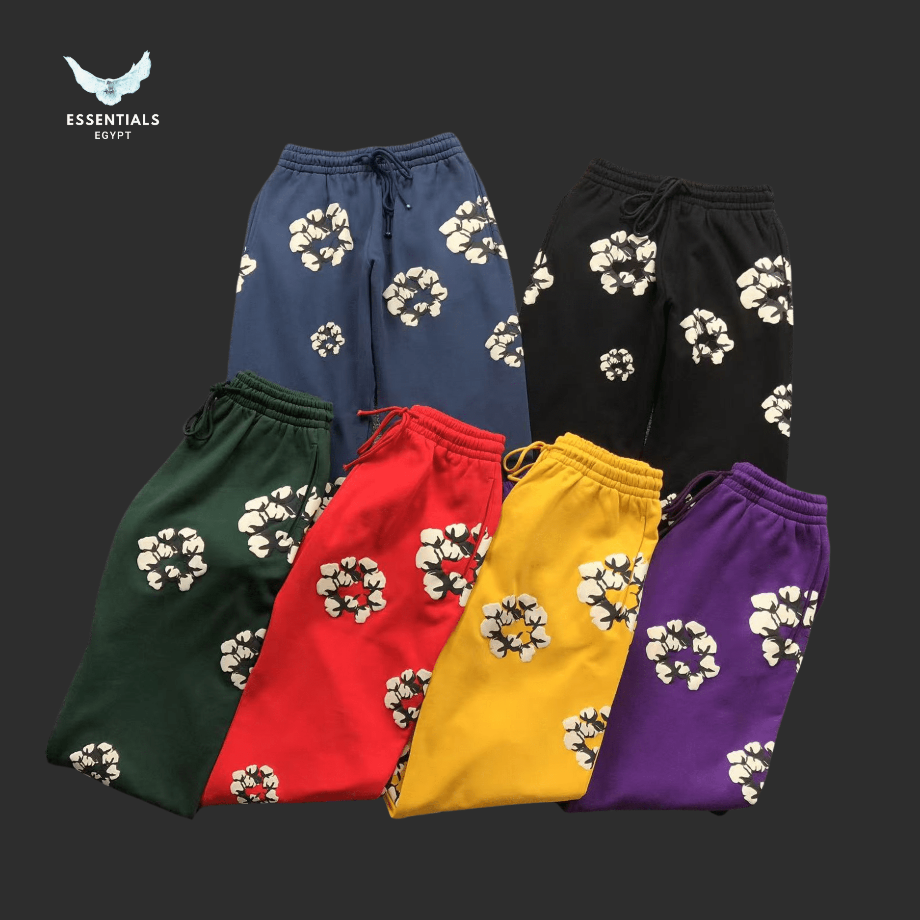 Denim Tears Trousers – Wreath Print Colors - ESSENTIALS EGYPT