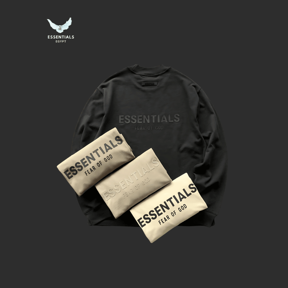 Essentials Long Sleeve – Clean Logo Black - ESSENTIALS EGYPT