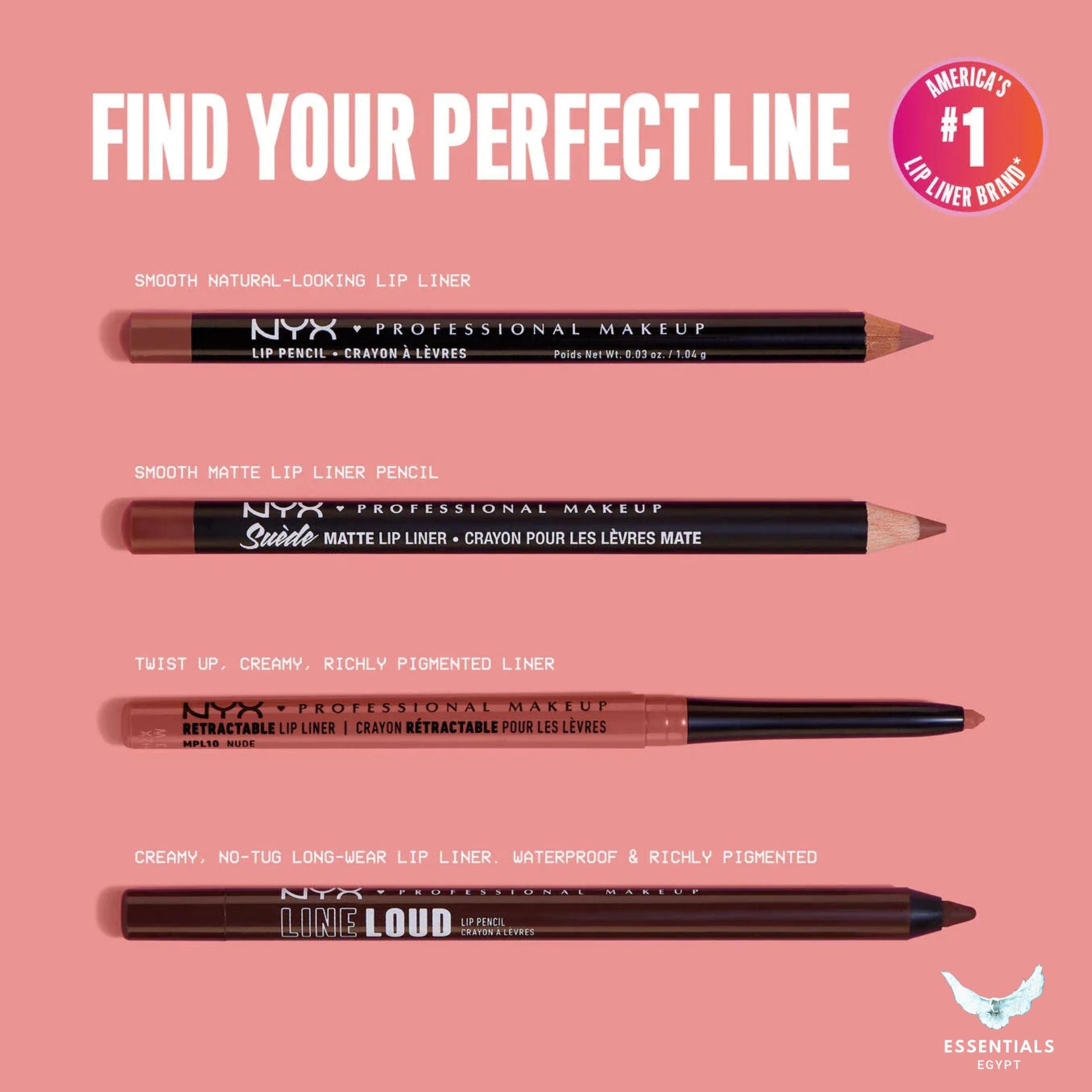 NYX Retractable Lip Liner – Precision Definition - ESSENTIALS EGYPT