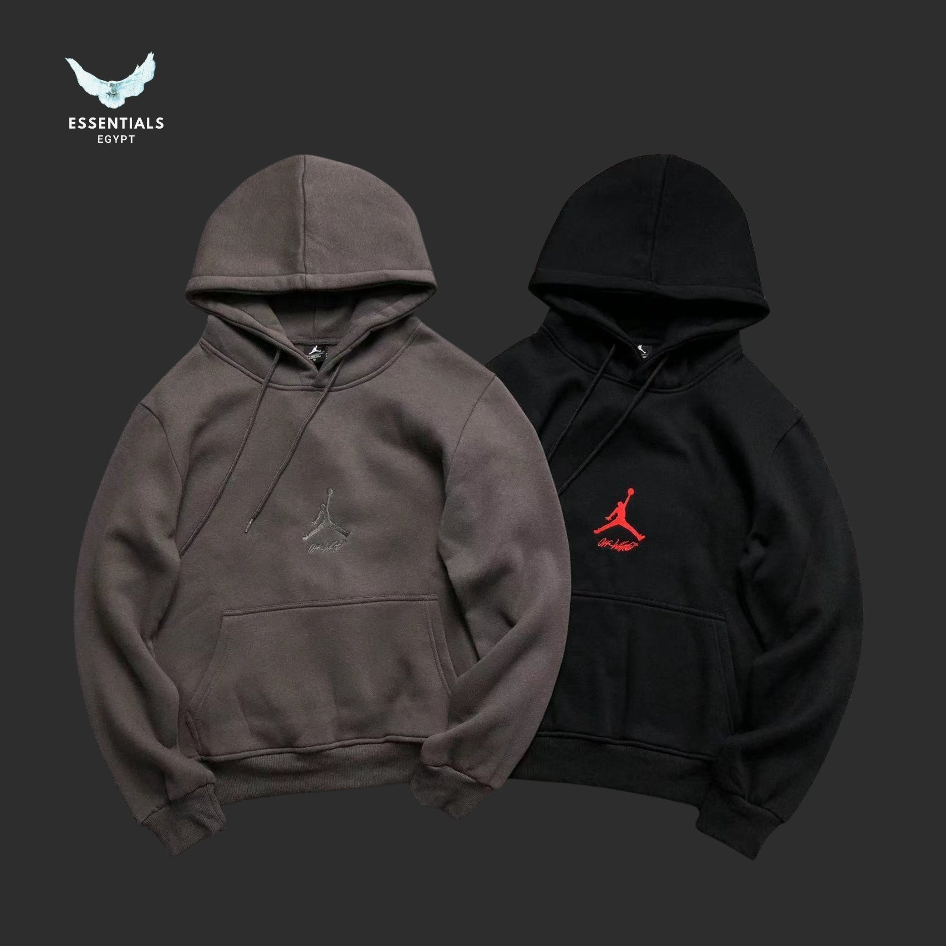 Off White Rouge Air Jordan Hoodie - ESSENTIALS EGYPT