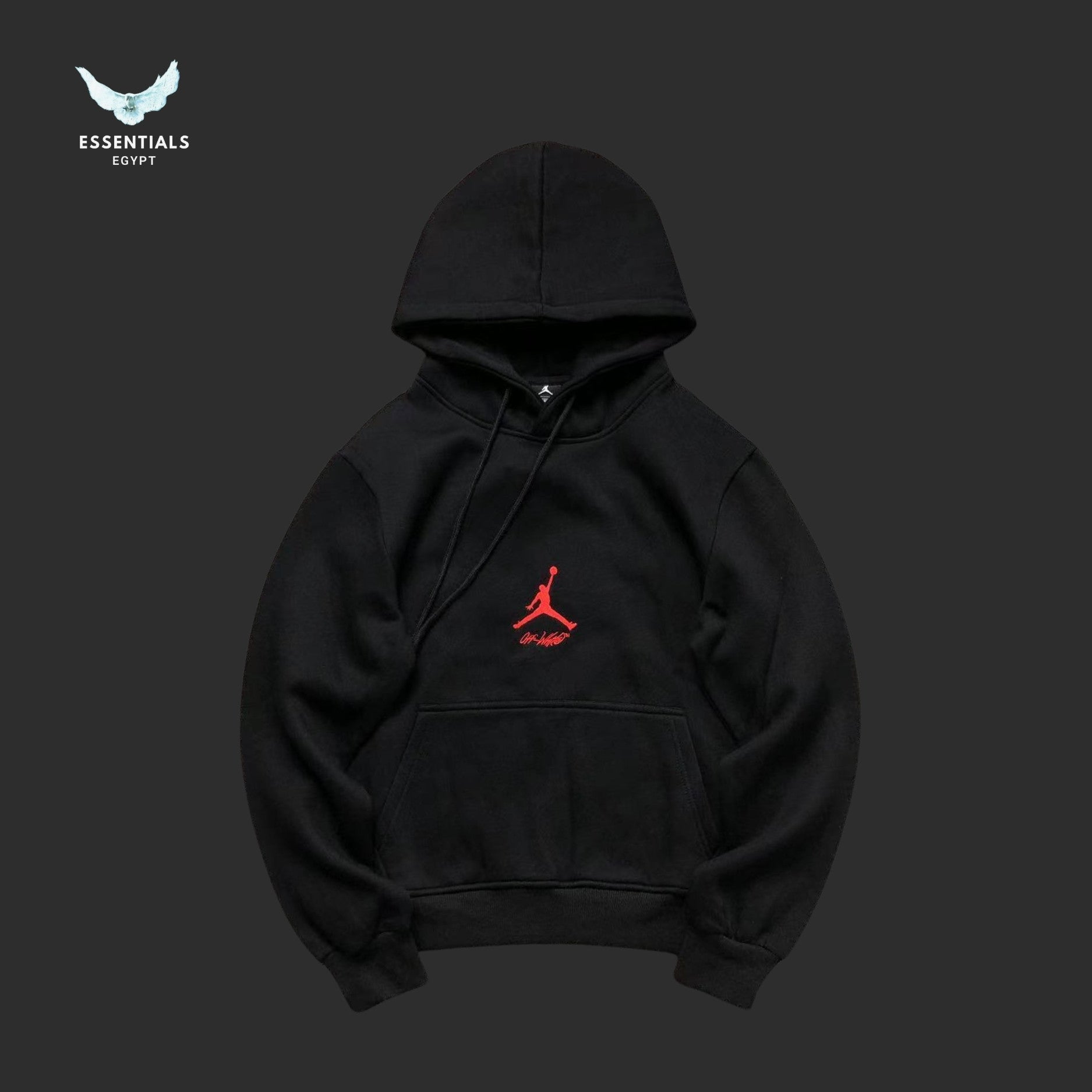 Off White Rouge Air Jordan Hoodie - ESSENTIALS EGYPT