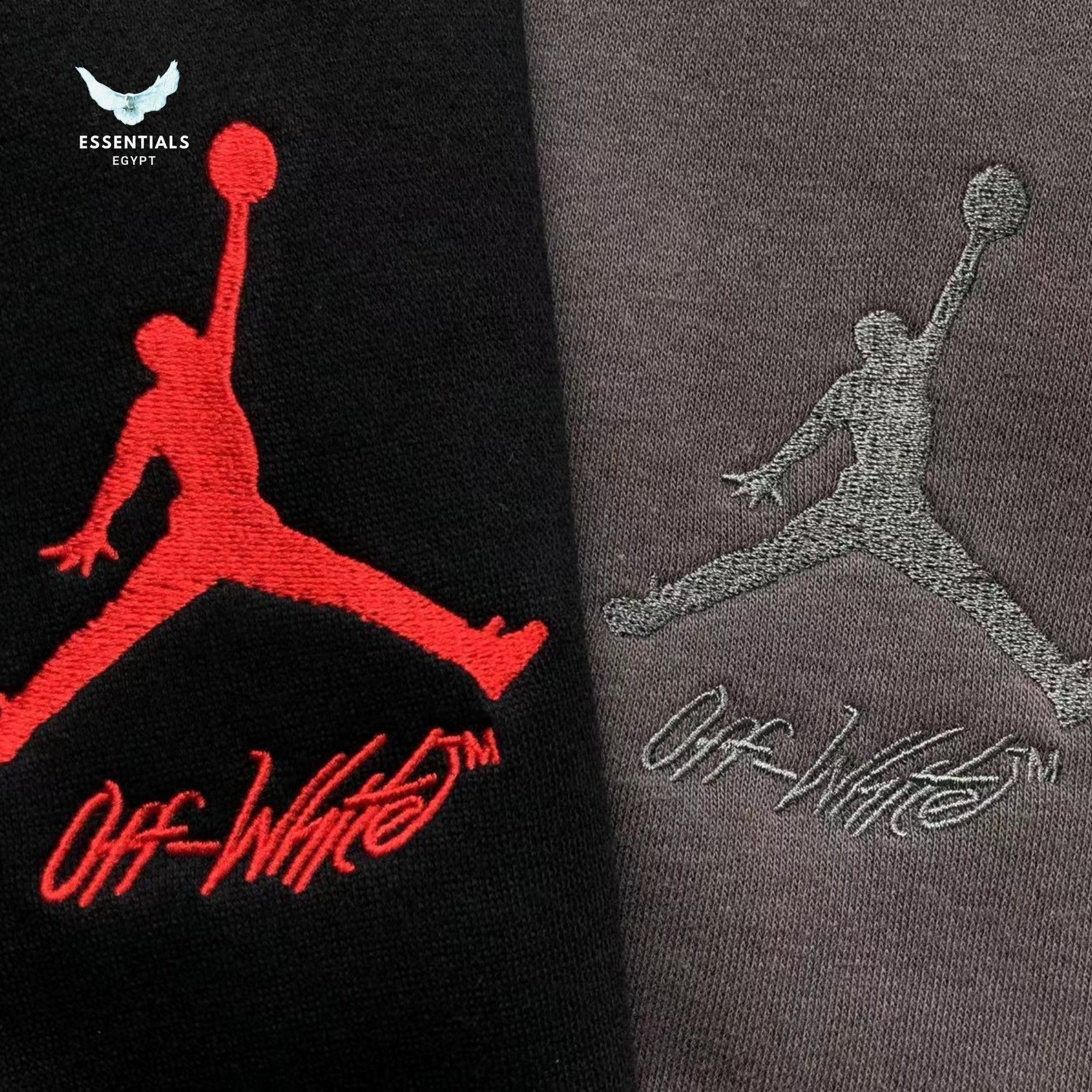 Off White Rouge Air Jordan Hoodie - ESSENTIALS EGYPT