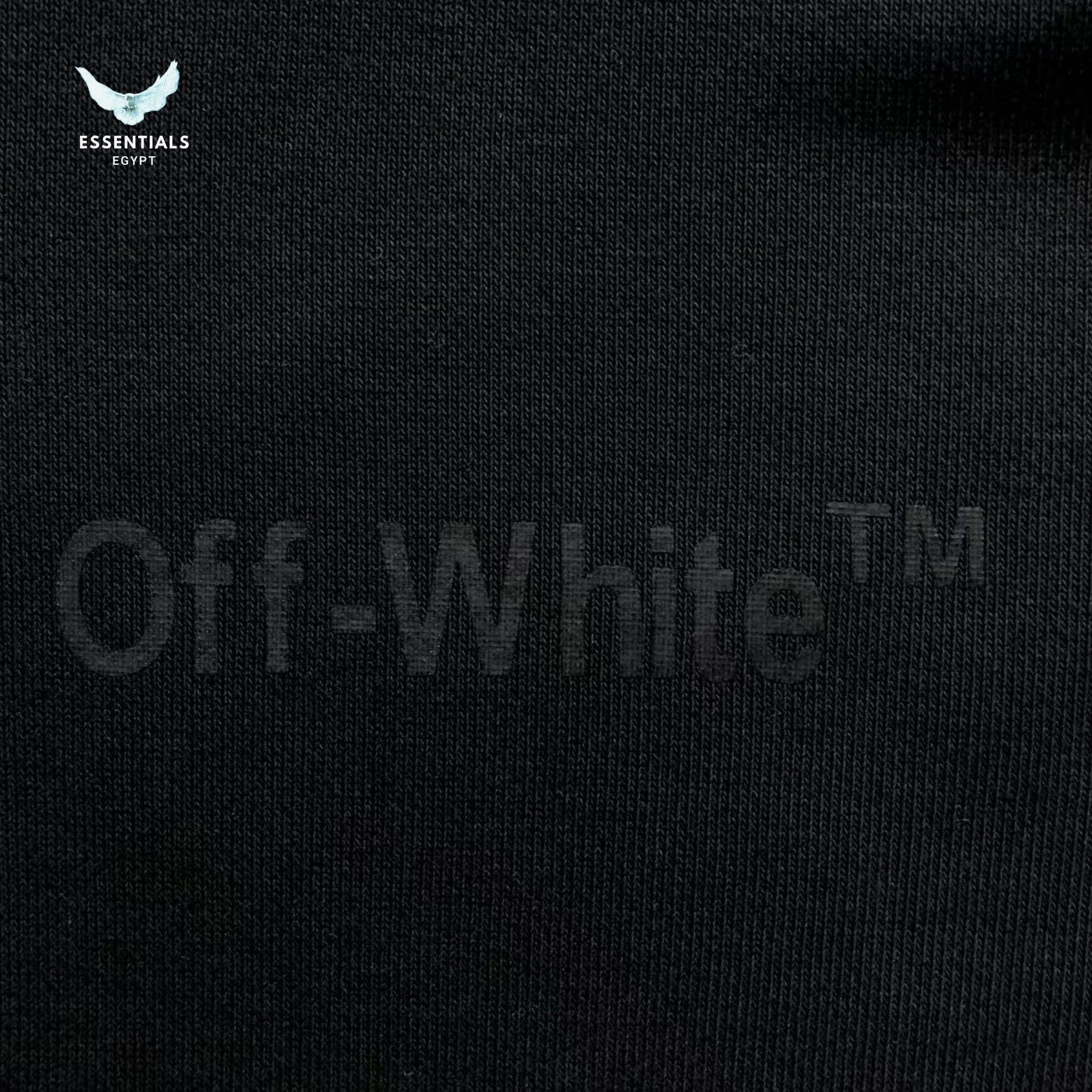 Off - White Rubber Diagonal Black Hoodie - ESSENTIALS EGYPT
