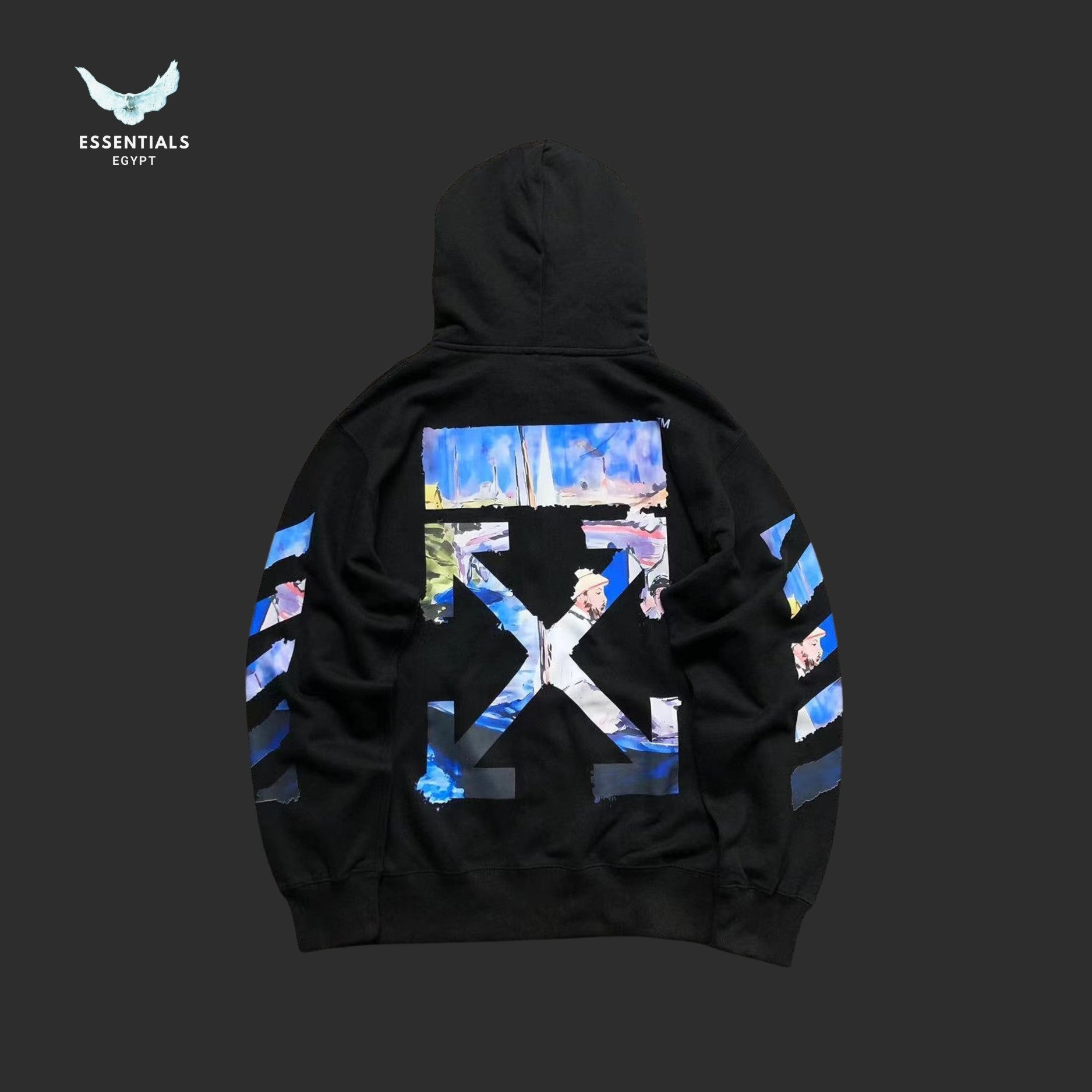 Off - White Arrow Graphic Zip Hoodie - ESSENTIALS EGYPT