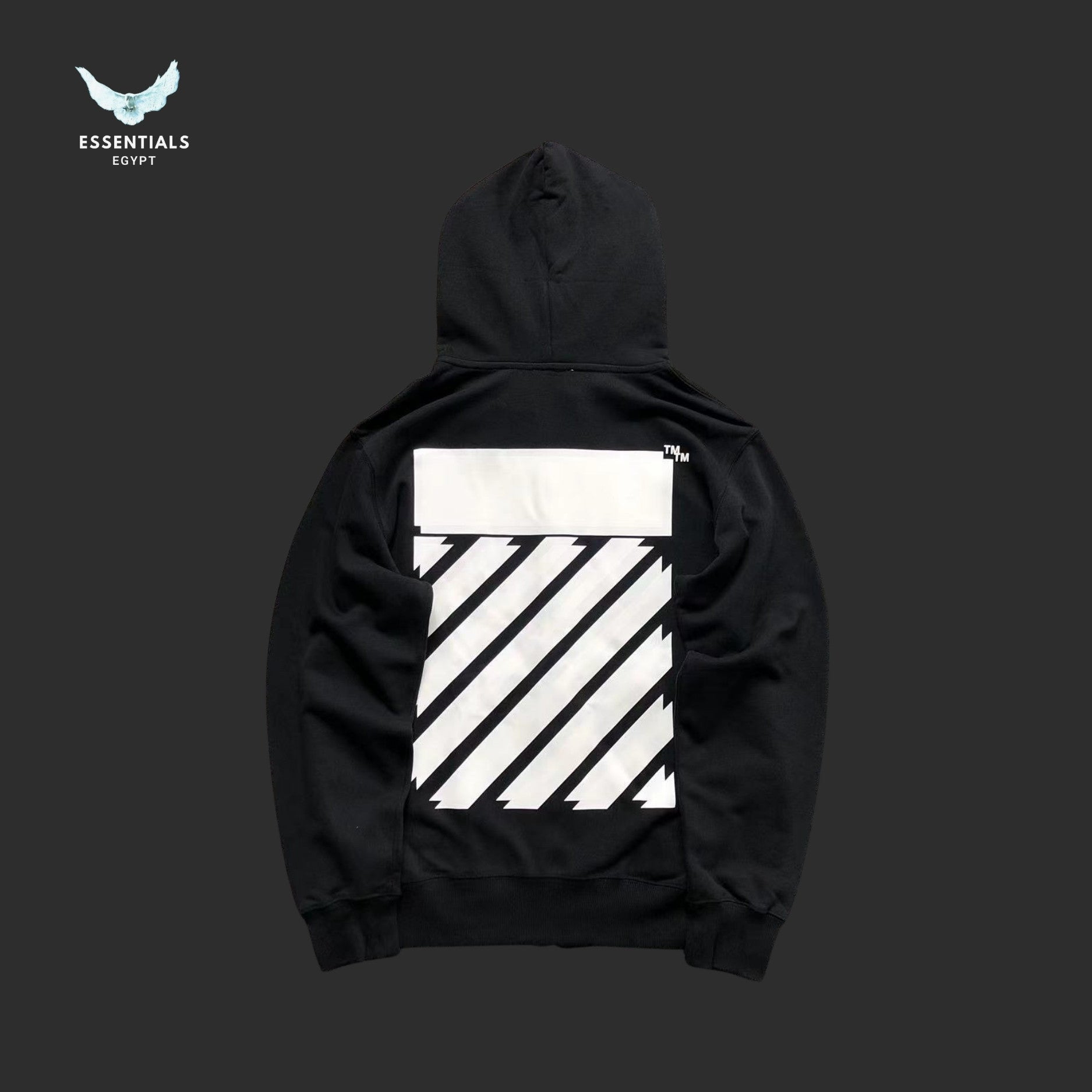 Off - White Diagonal Zip Hoodie - ESSENTIALS EGYPT