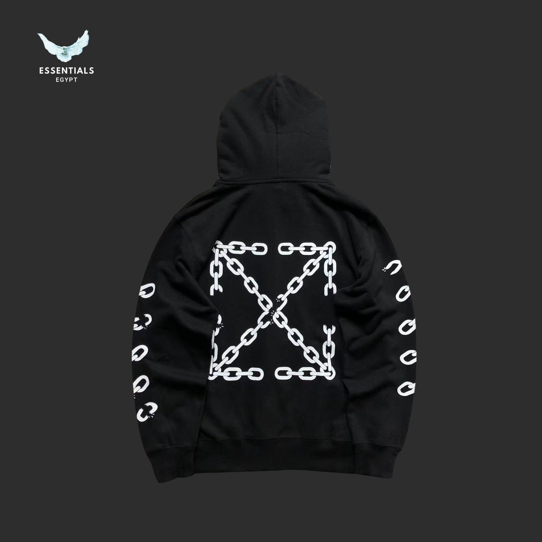 Off - White Chain Arrows Zip Hoodie - ESSENTIALS EGYPT