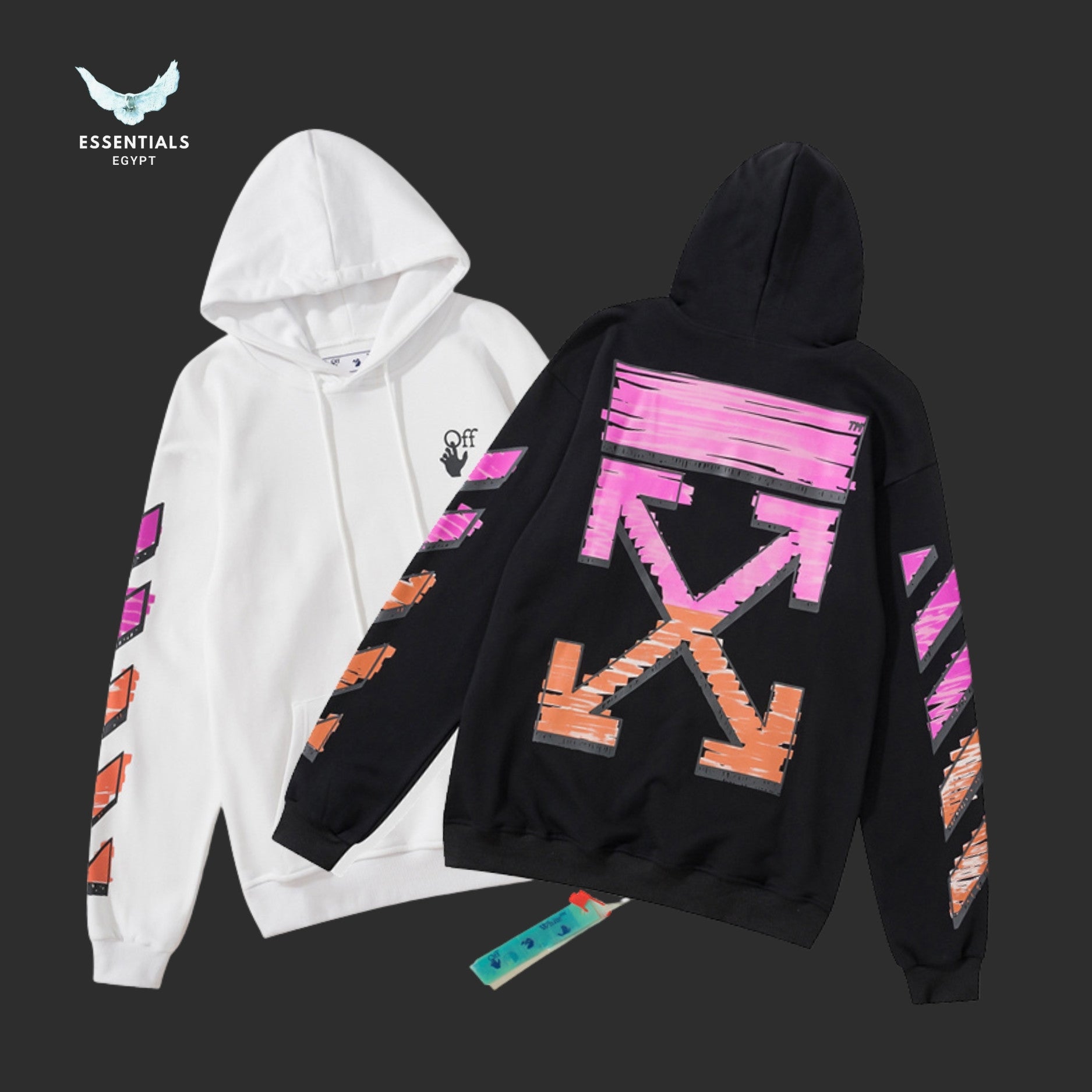 Off-White Marker Slim Hoodie black front view with chest logo