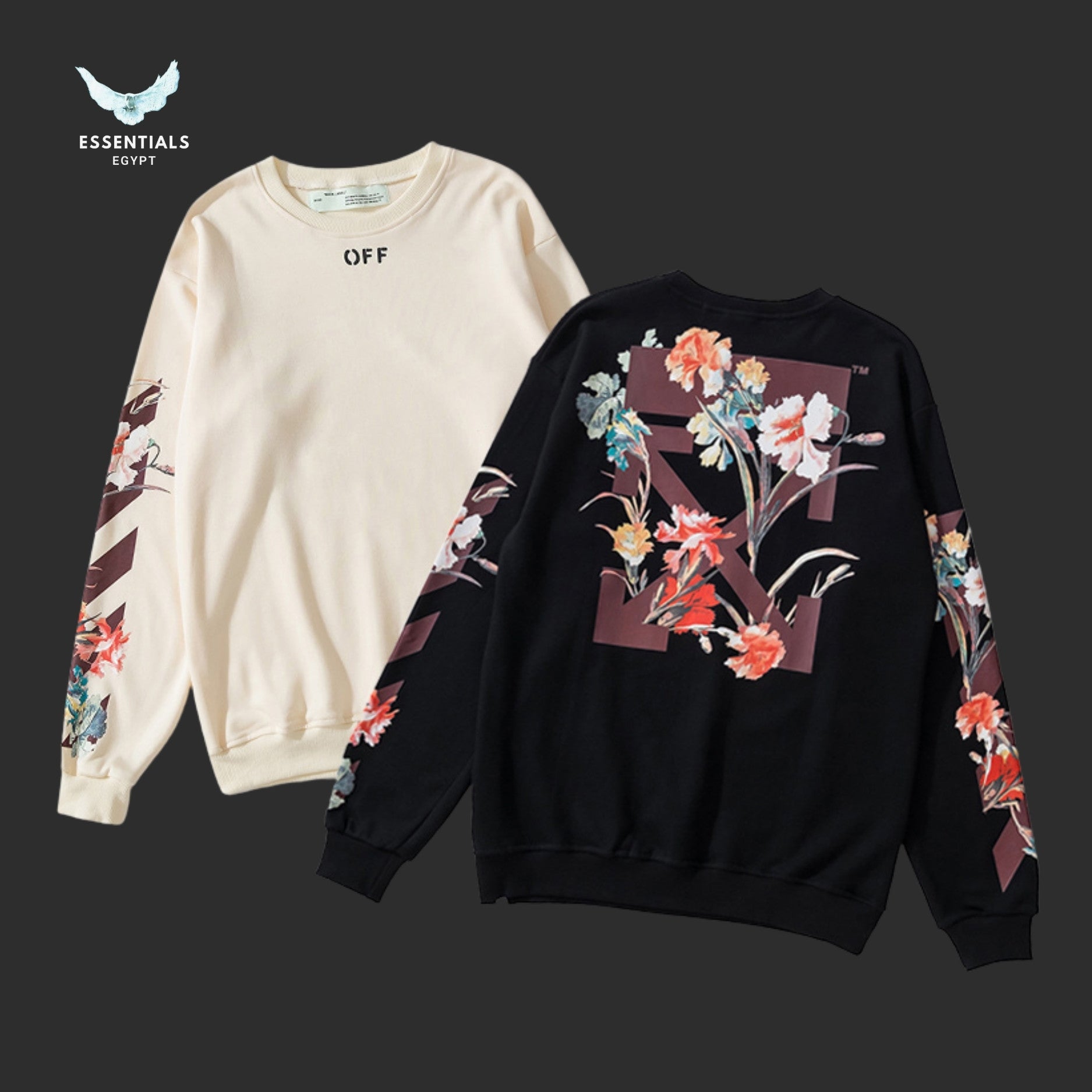 Off - White Flowers Carryover Arrows Sweatshirt - ESSENTIALS EGYPT