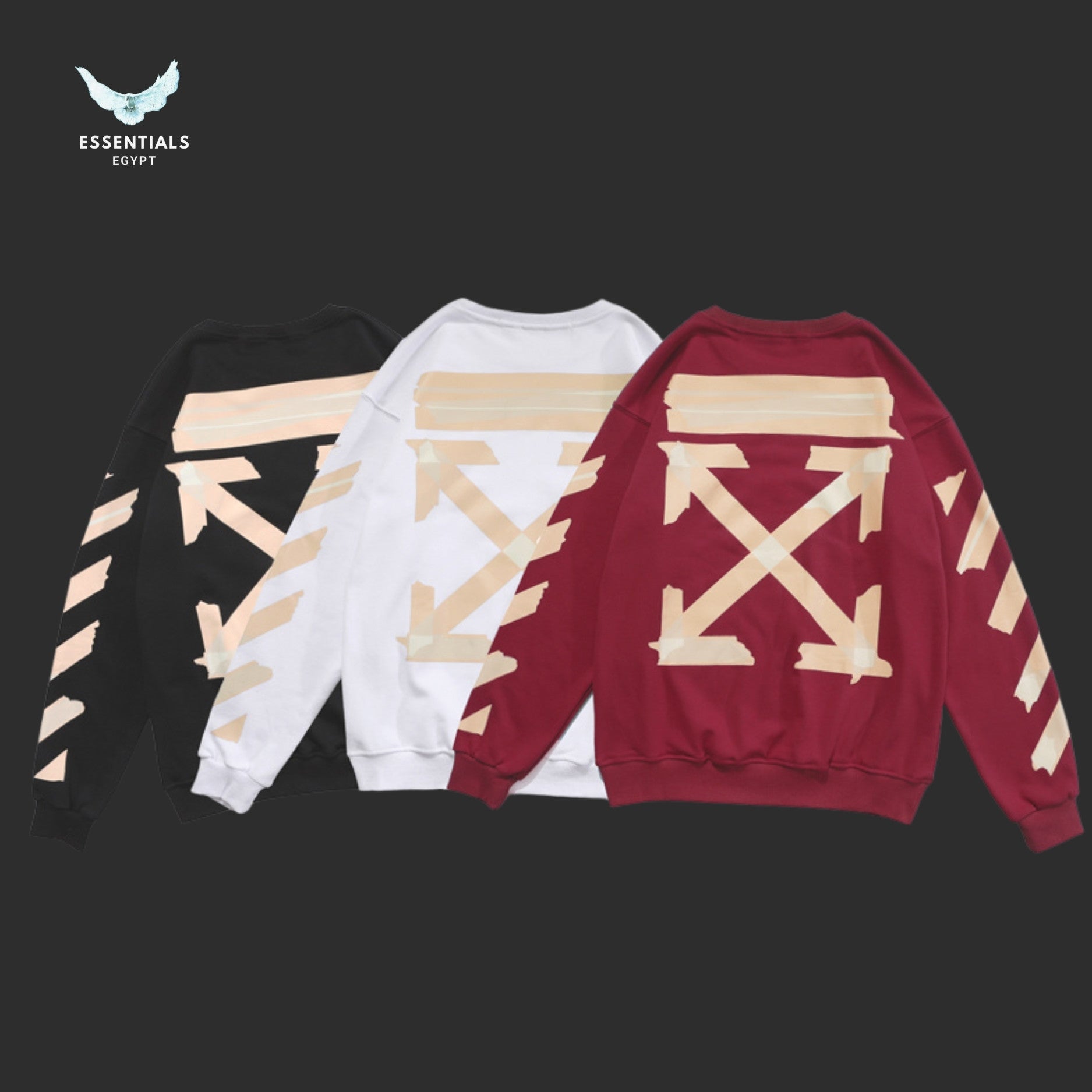 Off - White Tape Arrows Sweatshirt - ESSENTIALS EGYPT