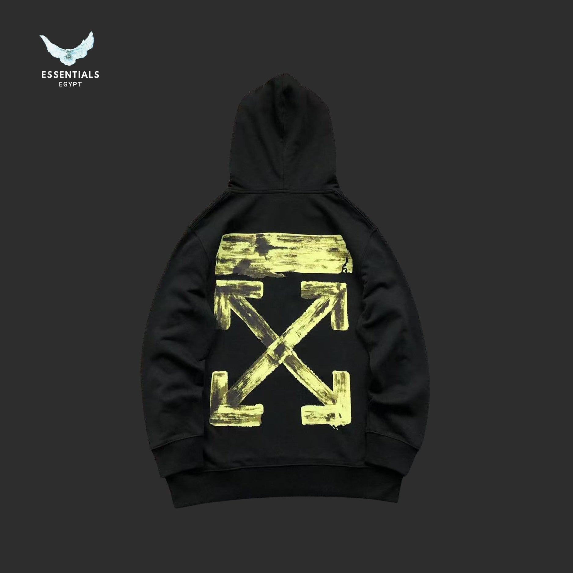 Off White Acrylic Arrows Layered Hoodie - ESSENTIALS EGYPT