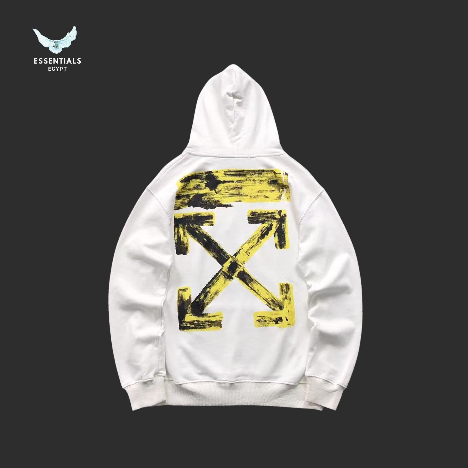 Off White Acrylic Arrows Layered Hoodie - ESSENTIALS EGYPT